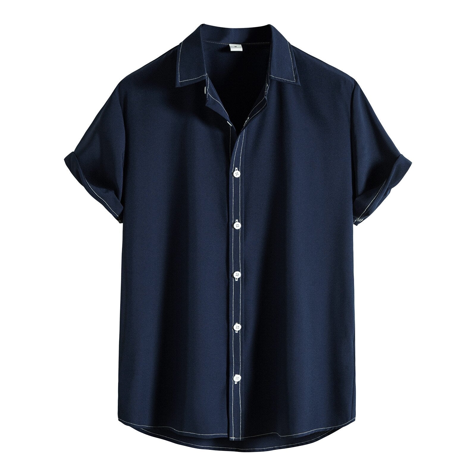 Antonio's Summer Short Sleeve Solid Color Casual Shirt for Men - Perfect for Beach Outings, Vacation & Summer Fashion