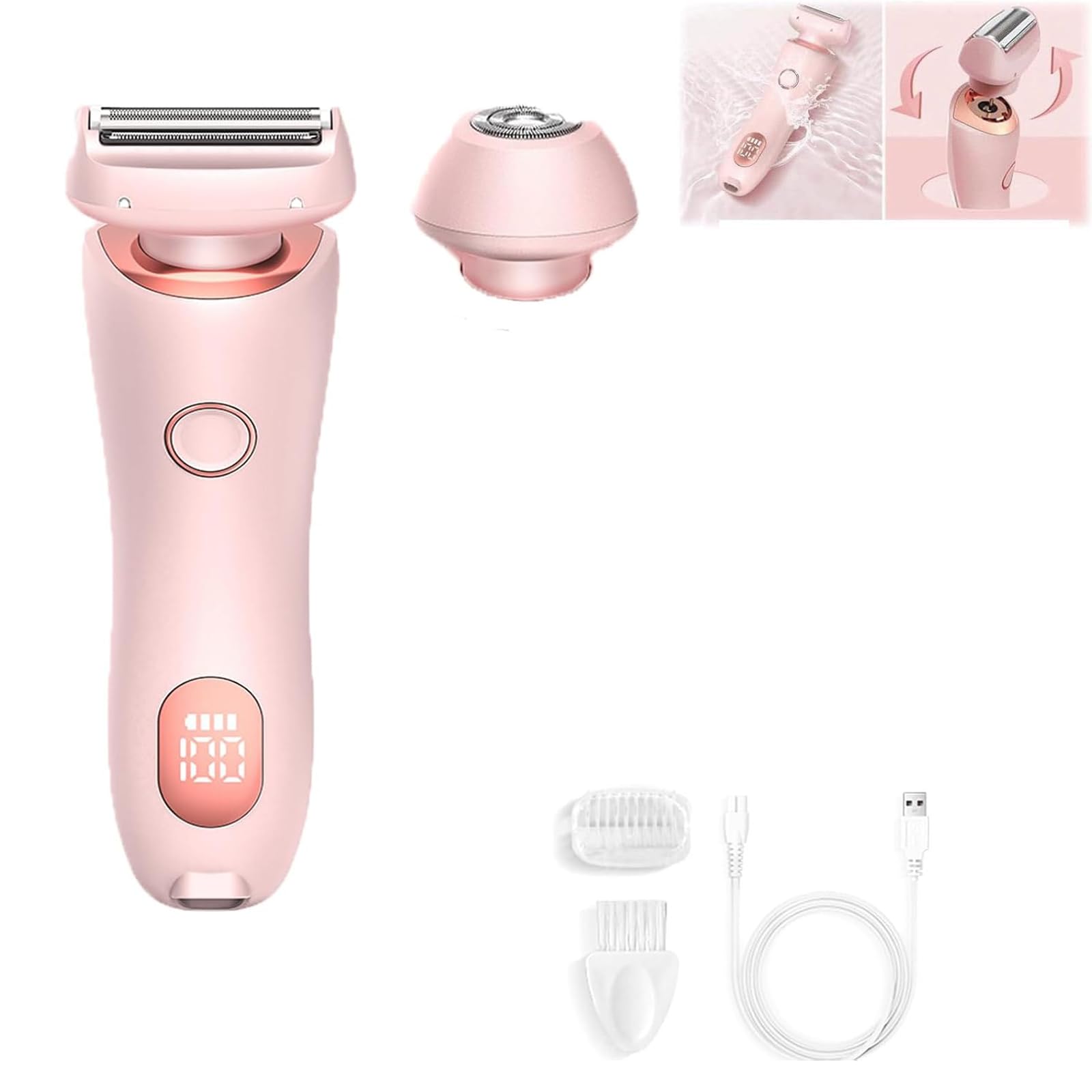 Velvet Pro Glider 2-in-1 Electric Shaver & Razor for Women - Dusk Glide Pro 3.0 Waterproof Pink Women's Razor with Silk Glide Technology for Ultra Smooth Shaving - Perfect for Legs, Underarms & Bikini Area