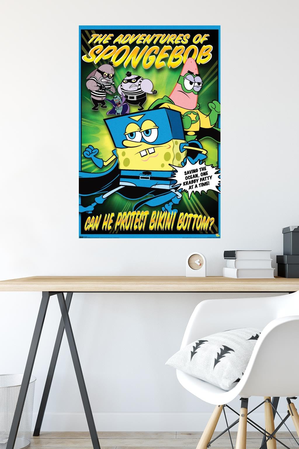 Trends International Nickelodeon SpongeBob SquarePants Funny Wall Poster - 22.375 x 34 Inches Premium Quality Poster & Mounting Bundle - Perfect for Kids' Rooms, Game Rooms & Office Decor