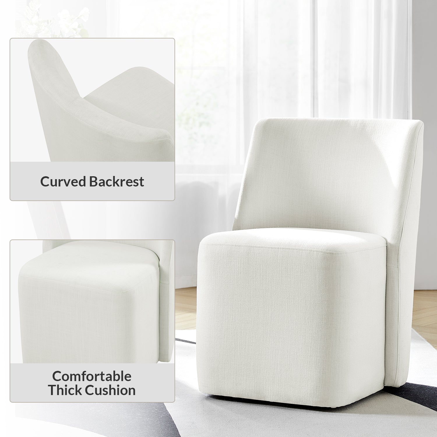 Yale Modern Curved Backrest Dining Chair - Adjustable & Versatile for Kitchen, Dining Room, Office (Set of 2, 4 or 6) - Comfortable Seating for Home & Restaurant Use