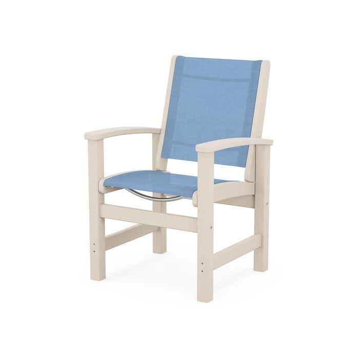 POLYWOOD Coastal Dining Chair - Weather-Resistant Outdoor Furniture, All-Weather Adirondack Chair for Patio, Deck, Garden & Poolside - Perfect for Backyard, Beach House & Waterfront Dining