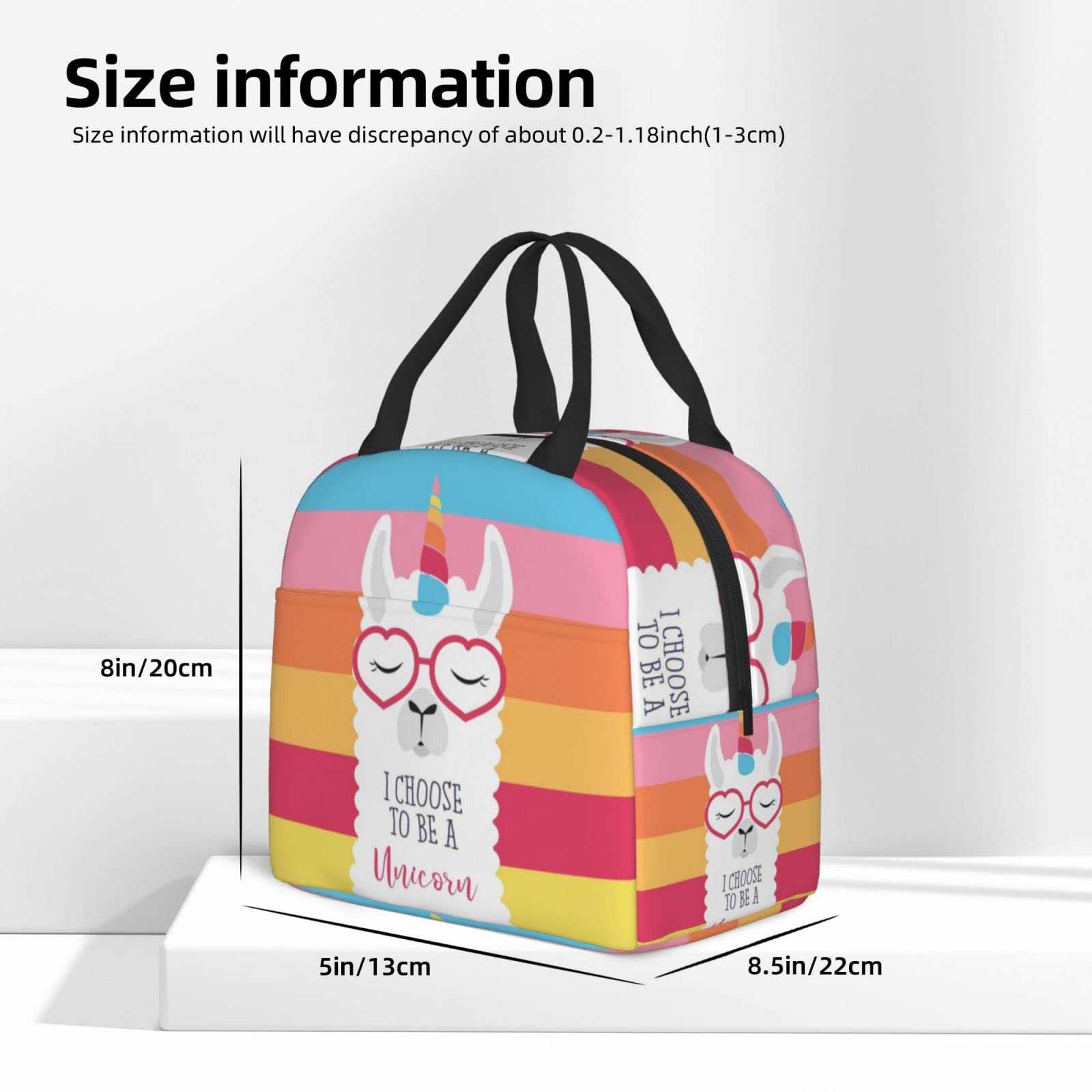 Insulated Unicorn Llama Lunch Box - Reusable Thermal Lunch Bag for Women & Men | Perfect for Office, School, Camping, Hiking, Picnics, Beach & Travel | Keeps Food Fresh All Day