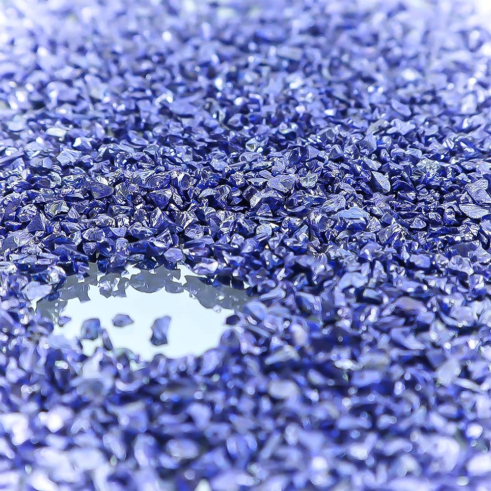 50g Blue Crushed Glass Sequins Glitter 2-4mm Irregular Broken Chips Sprinkles for Epoxy Resin Jewelry, Nail Art, Scrapbooking, Vase Filler - DIY Craft Supplies, Home Decor, Wedding Centerpieces, Gift Wrapping