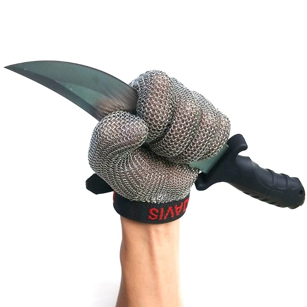 Cut Resistant Stainless Steel Gloves for Work - Chainmail Safety Gloves for Cutting, Slicing & Handling Sharp Objects - Ambidextrous Fit (Size S) - Ideal for Butchers, Chefs, Construction & Industrial Workers