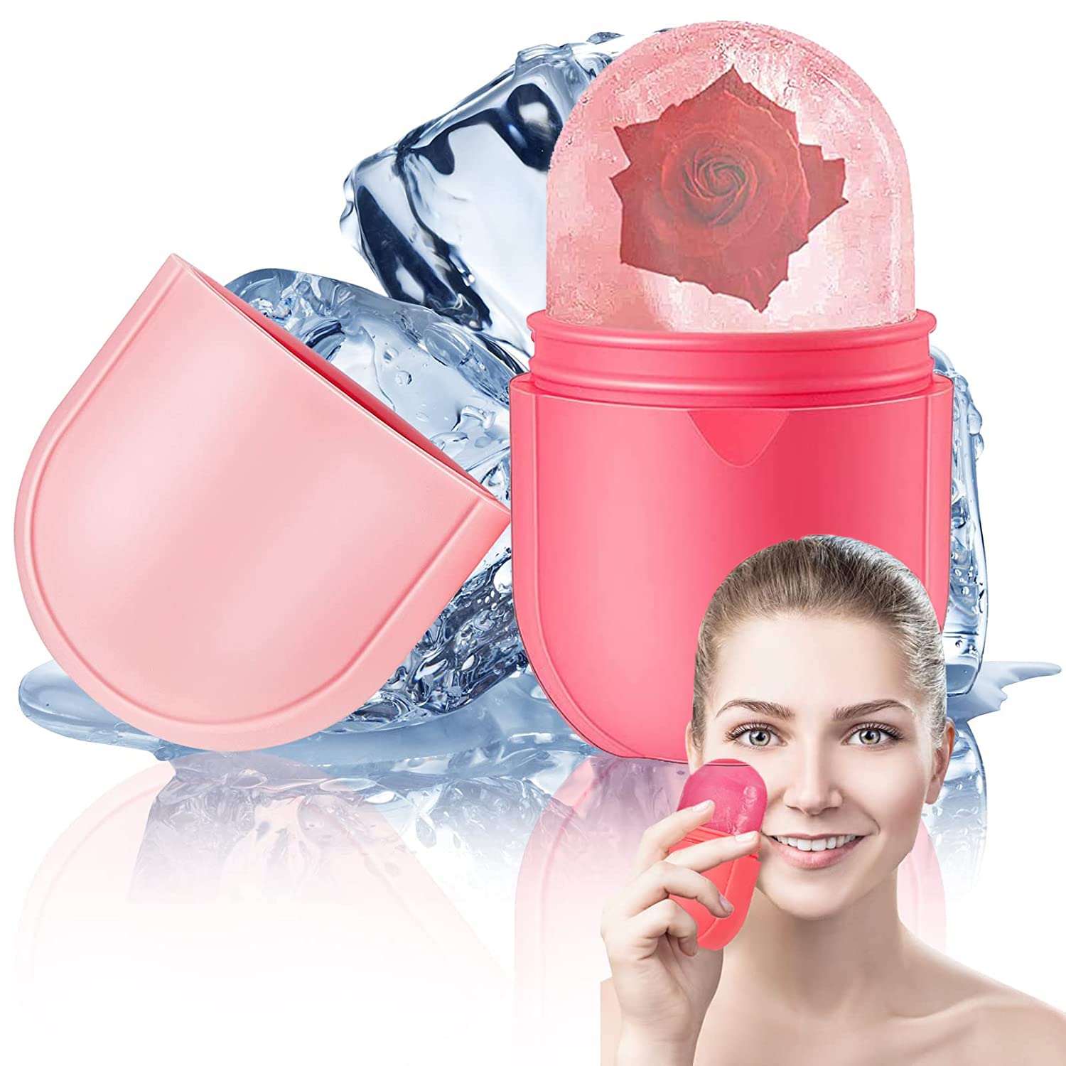 BFBOYS Ice Globes Roller for Face & Eye Massage - Cooling Facial Ice Roller Globes with Glow Cube - Beauty Tools for Women - Skin Care Massage for Puffiness & Glowing Skin - Perfect for Morning Routine & Post-Workout Recovery