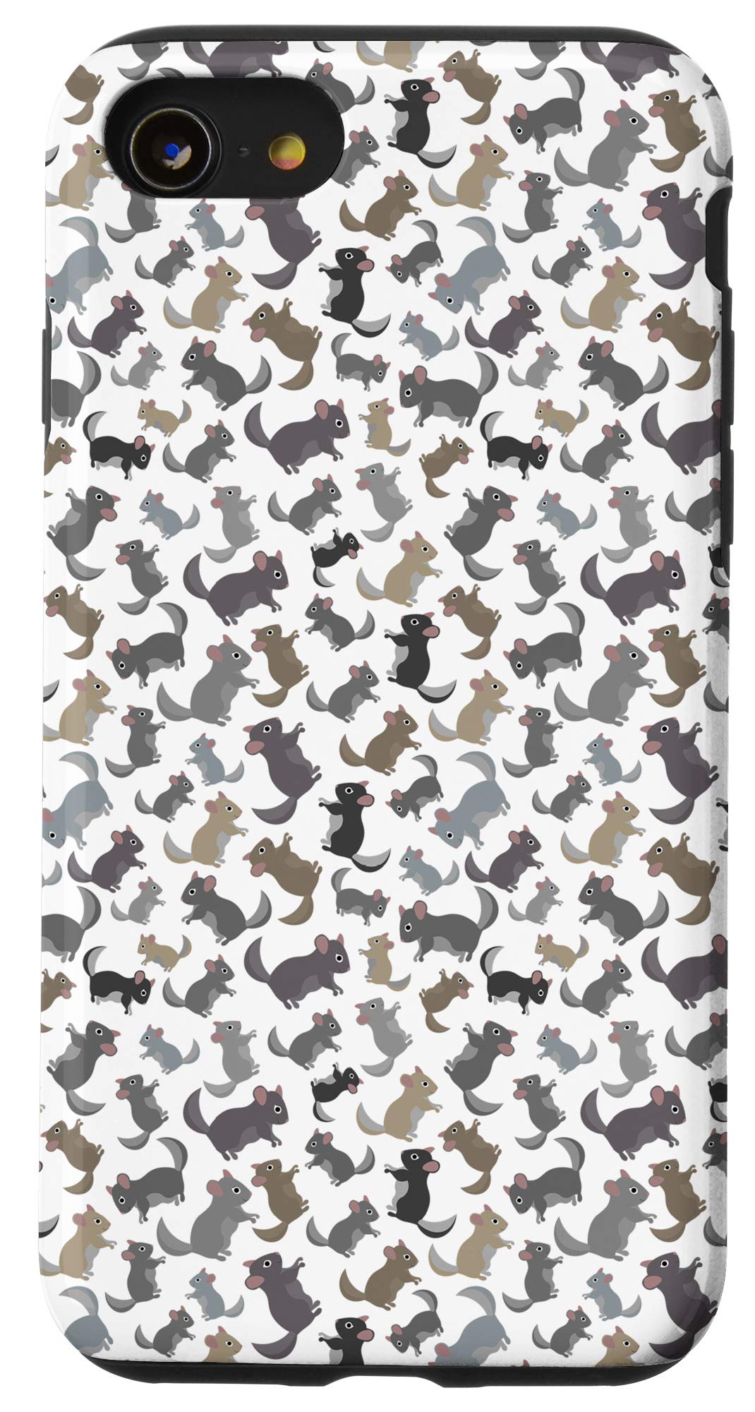 Premium White Chinchilla Pattern Phone Case for iPhone SE (2020)/7/8 - Slim Protective Cover with Soft Touch Finish - Perfect for Daily Use, Work & Travel