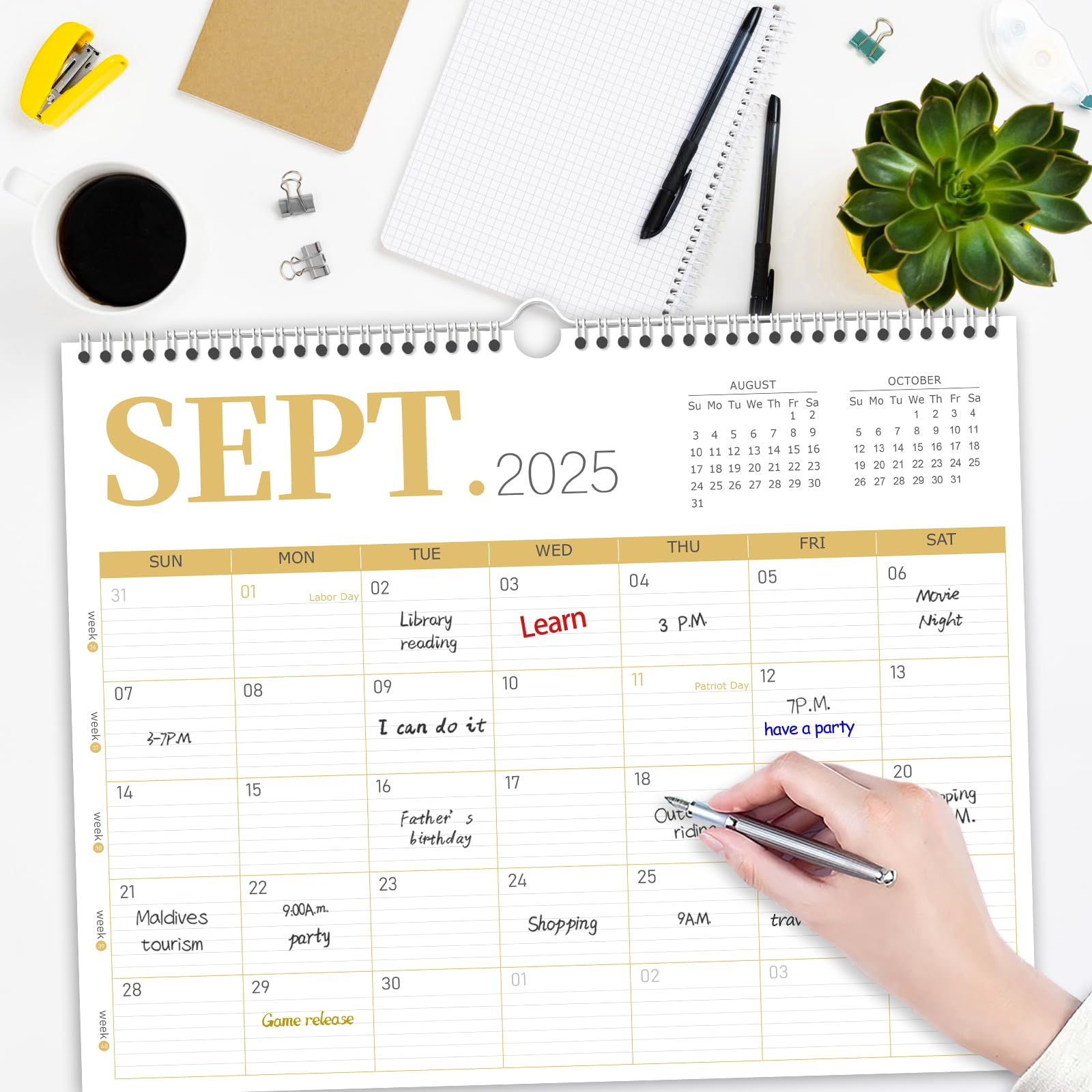 GuassLee 2025-2026 Wall Calendar | 19-Month Spiral Bound Hanging Planner (June 2025 - December 2026) | 14