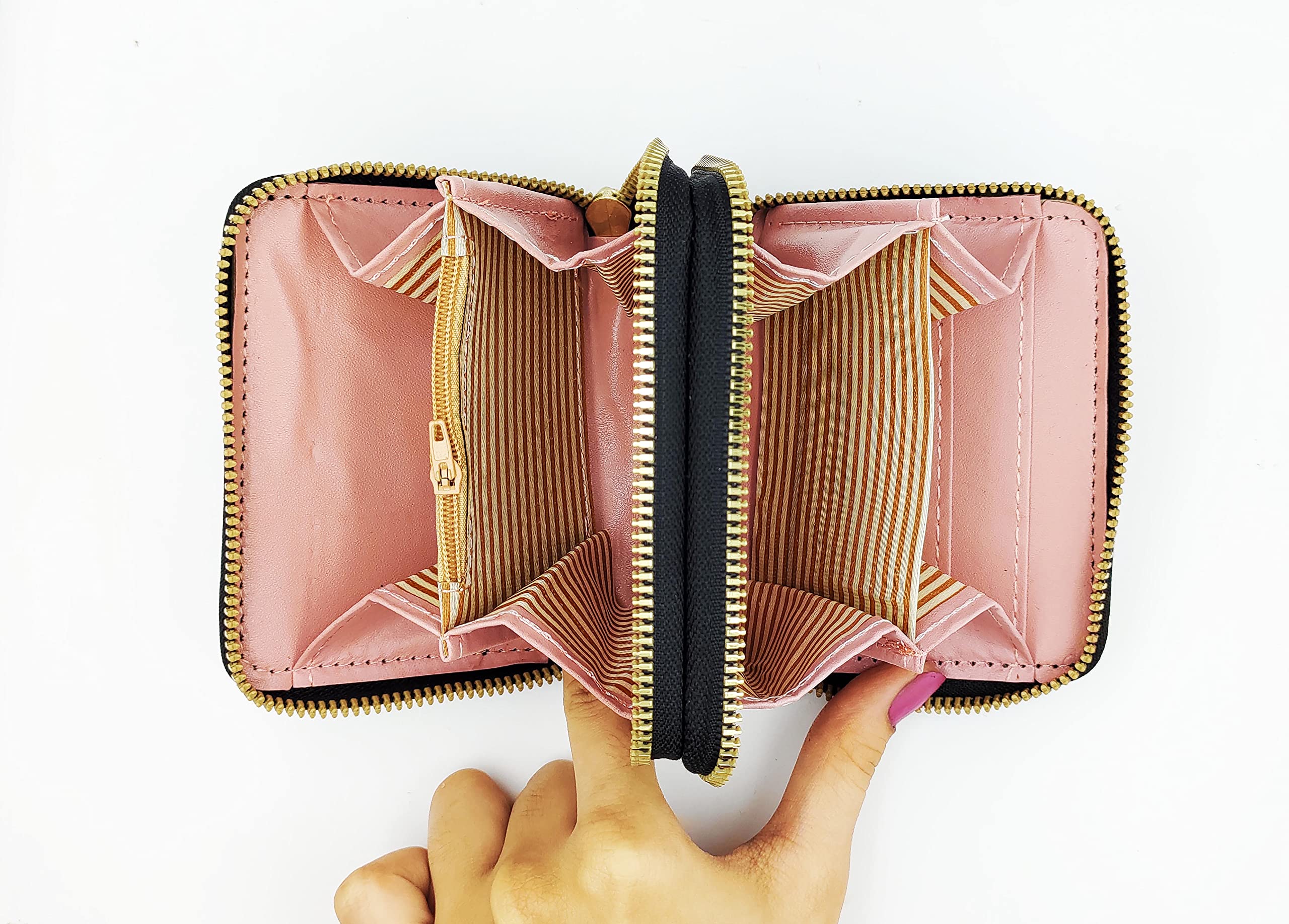Stylish Women's Small Wallet - Slim Credit Card Holder & Coin Purse with Secure Zipper - Cute Mini Wallet for Girls and Women (Beige) | Perfect for Everyday Use, Travel, and Gift Giving