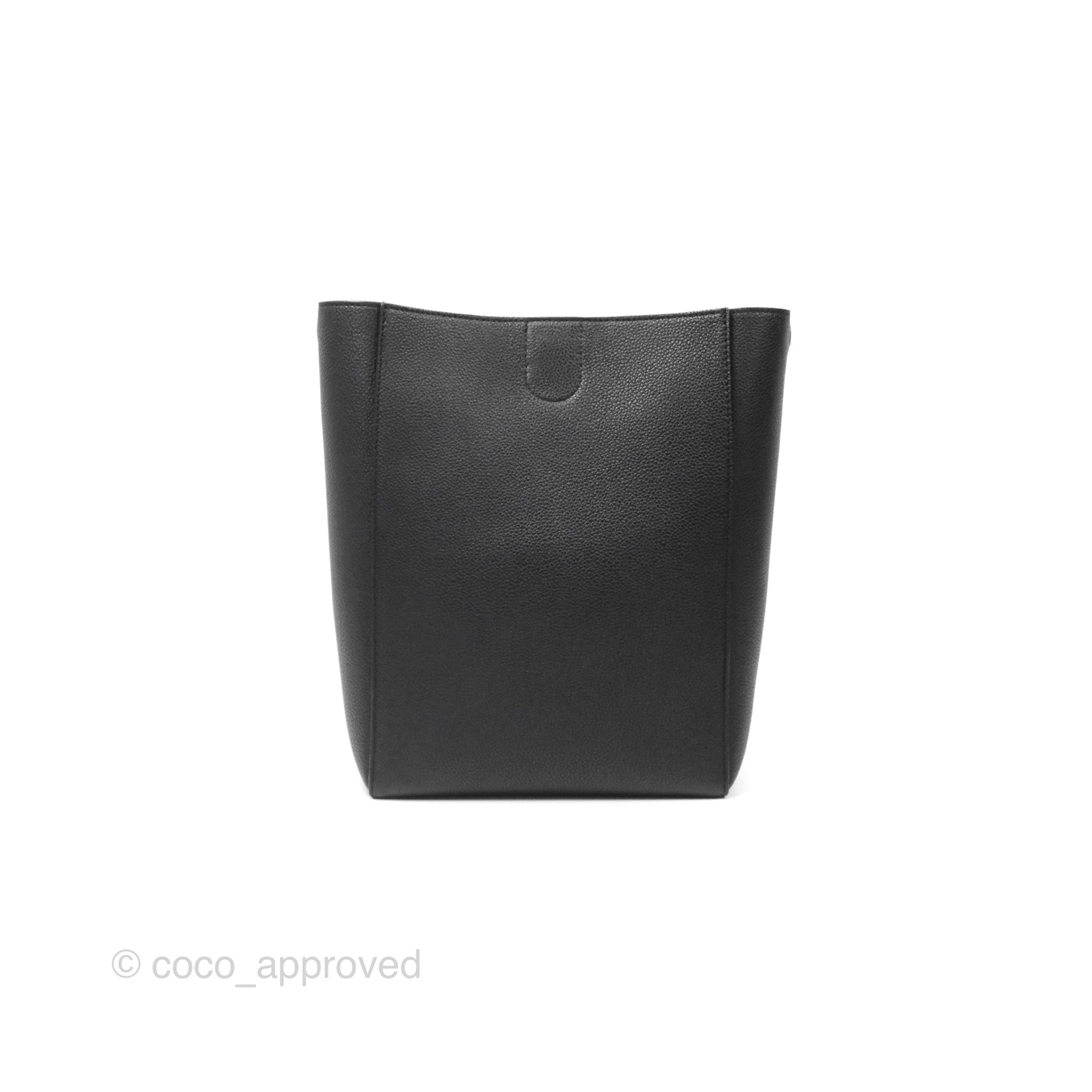 Celine Small Sangle Bucket Bag in Black Grained Calfskin with Gold Hardware | Luxury Crossbody Purse for Women | Perfect for Work, Travel & Everyday Use