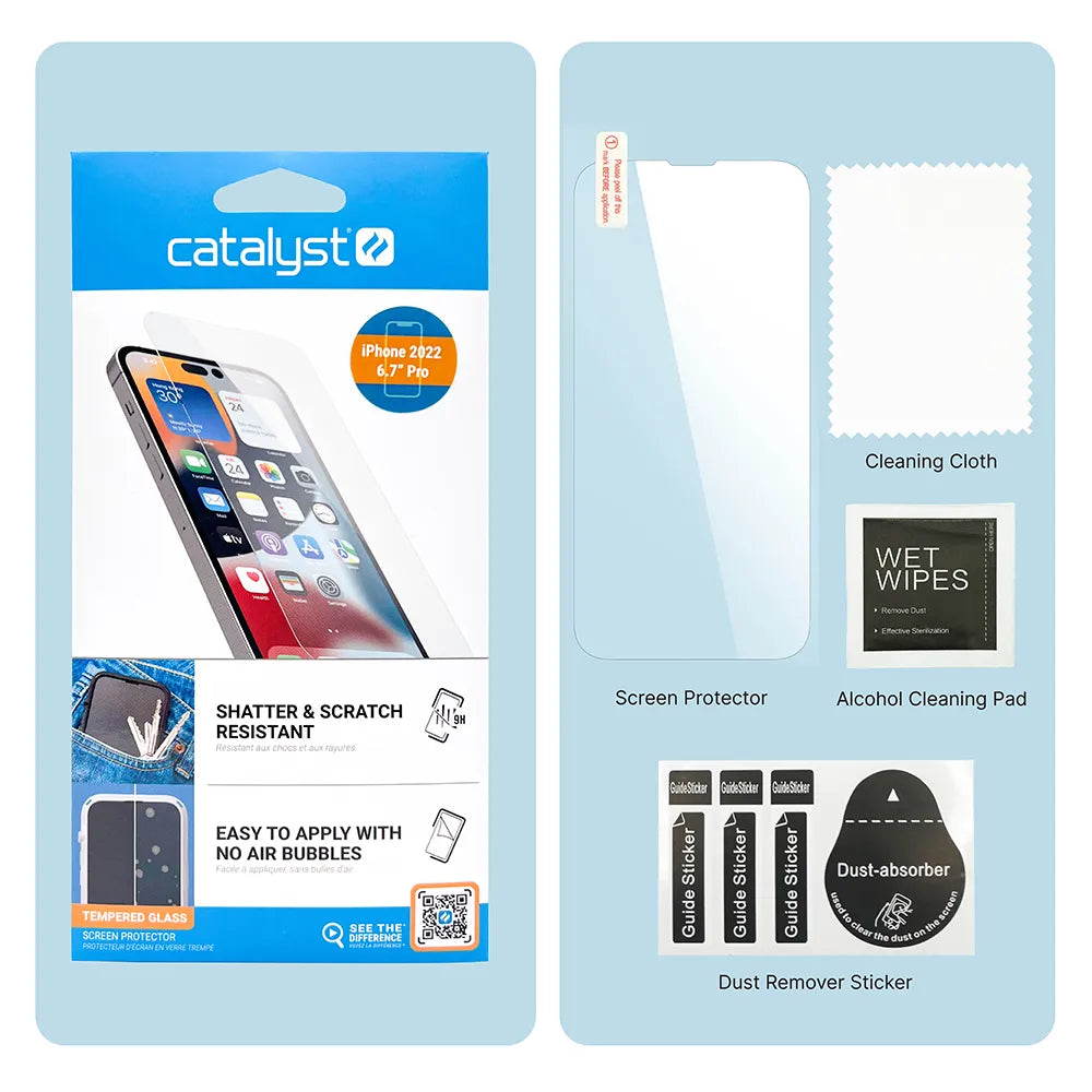 iPhone 14 Pro Tempered Glass Screen Protector - 9H Hardness, Anti-Scratch, Bubble-Free - Perfect for Everyday Protection & Gaming