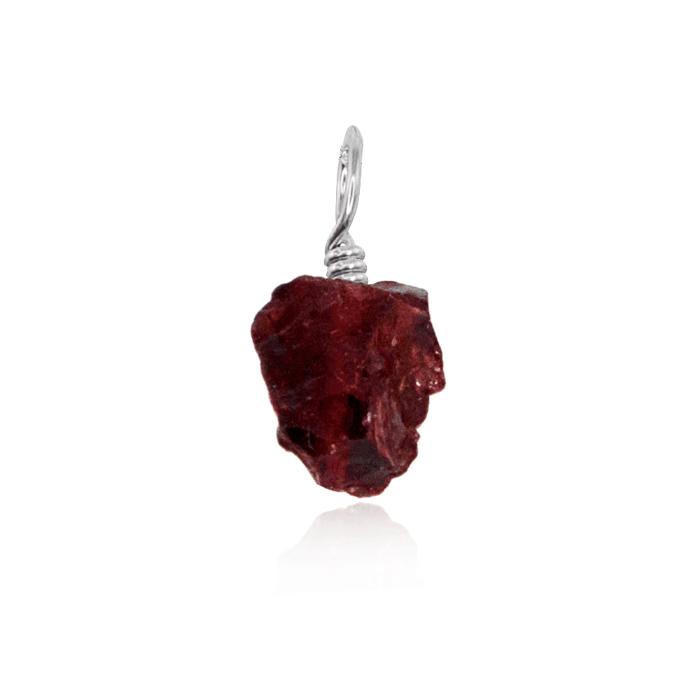 Natural Raw Garnet Crystal Pendant Necklace - Healing Stone Jewelry for Women & Men - Perfect for Meditation, Energy Work & Spiritual Gifts