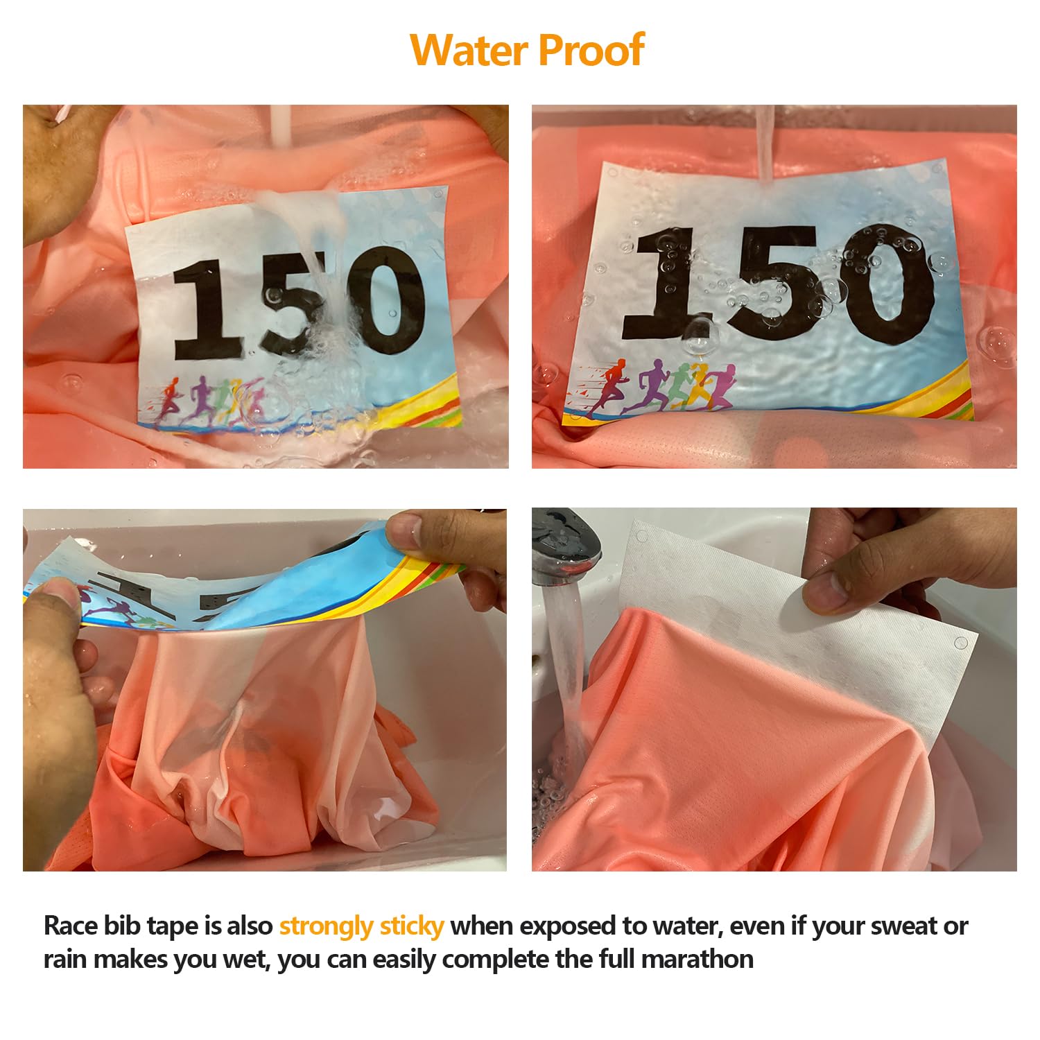 Tyvek Race Bibs - Durable Running Numbers with Bib Tape (No Pins Needed) for Marathon, Track & Field, Tryouts, Sports Events | Ideal for Runners, Athletes & Competitions