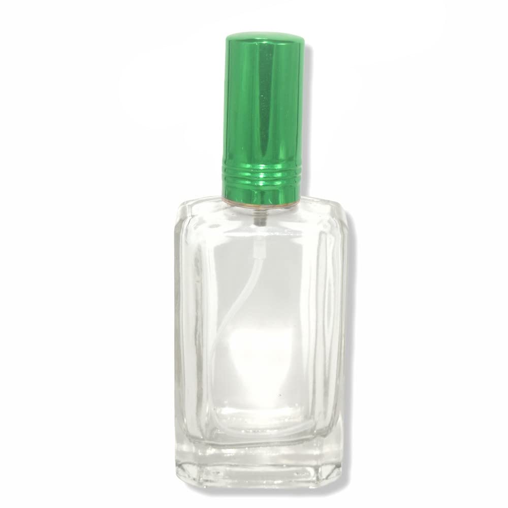 60ml Clear Refillable Glass Spray Bottle with Pump & Double Cap - DIY Perfume, Essential Oils, Rose Water, Aromatherapy Blends (Color May Vary) | Perfect for Travel, Home Spa, Skincare & Haircare Routines
