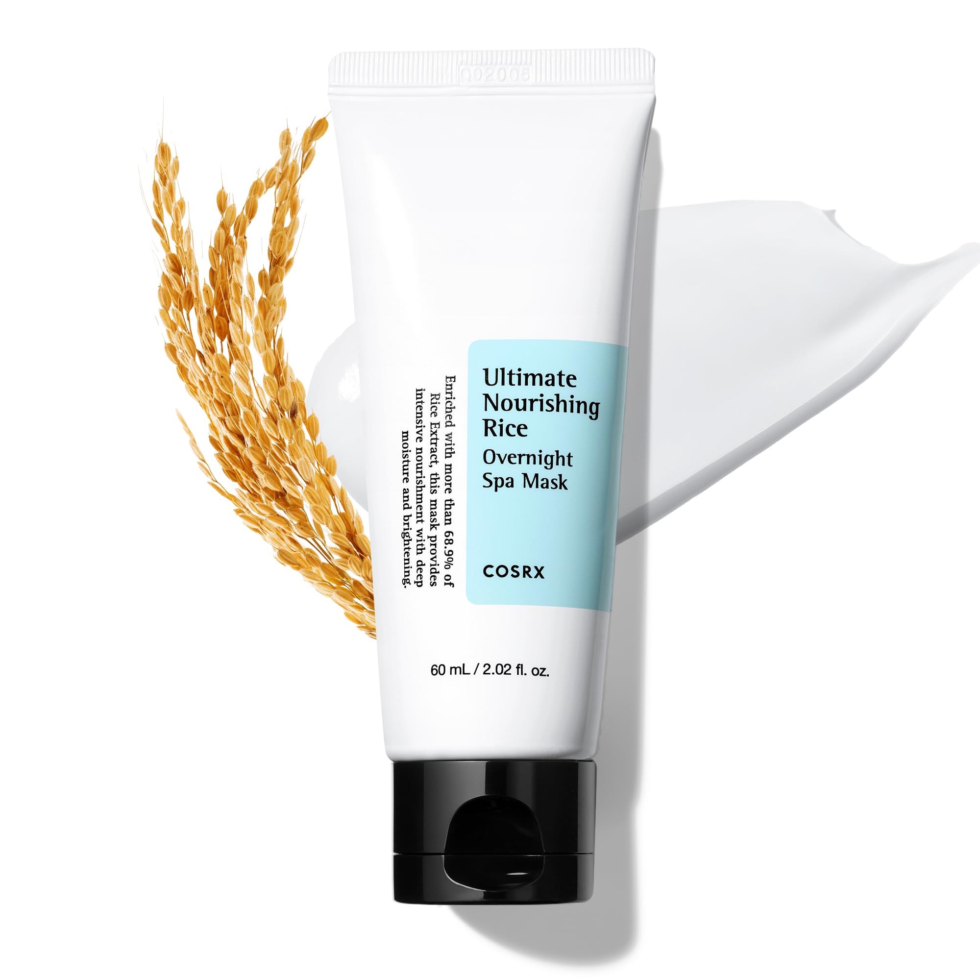 COSRX Ultimate Nourishing Rice Overnight Spa Mask 60ml - 68% Rice Extract & 2% Niacinamide - Korean Skincare for Dry & Dull Skin - Cruelty Free & Paraben Free - Perfect for Nighttime Hydration & Brightening Routine