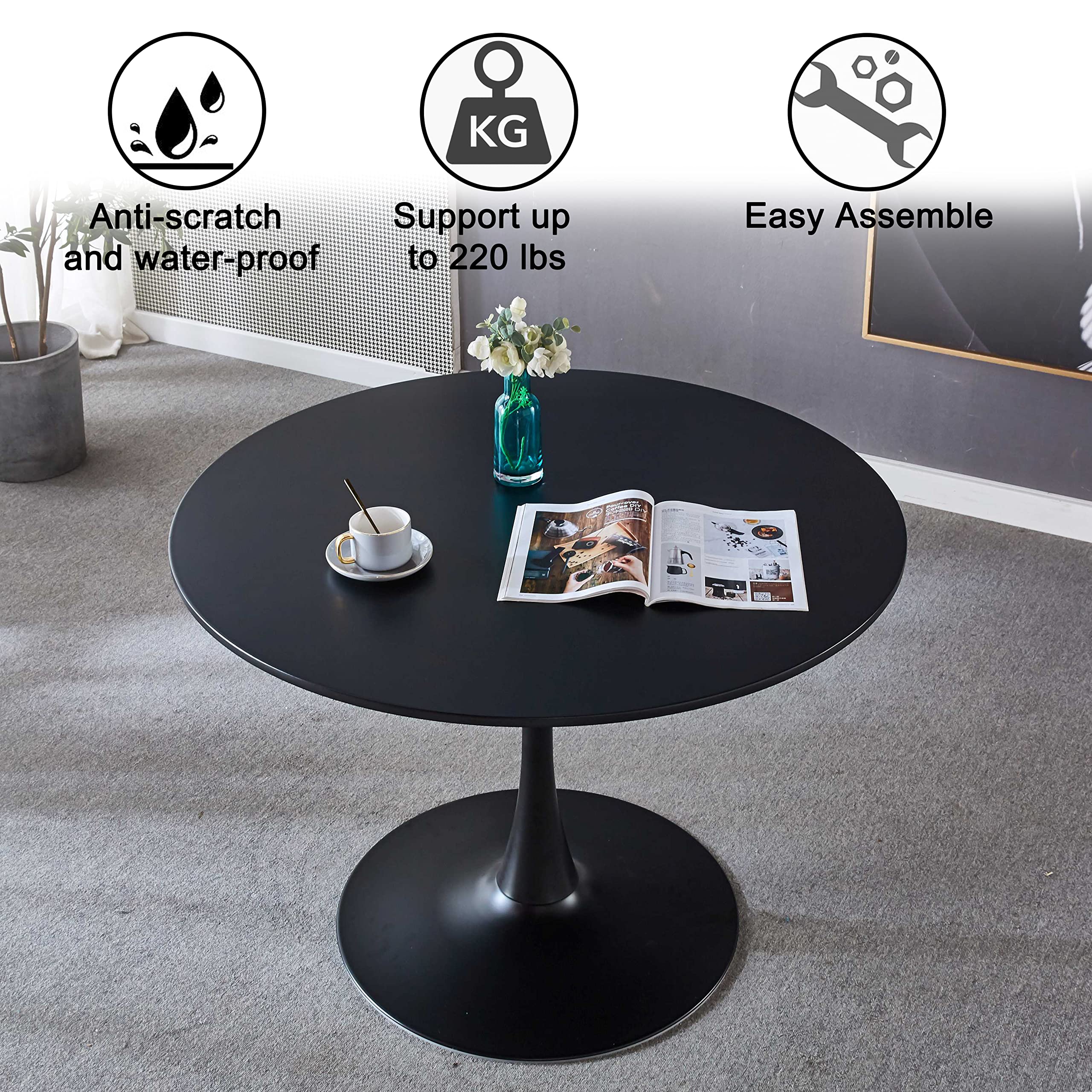 Modern Round Tulip Dining Table - 42.1
