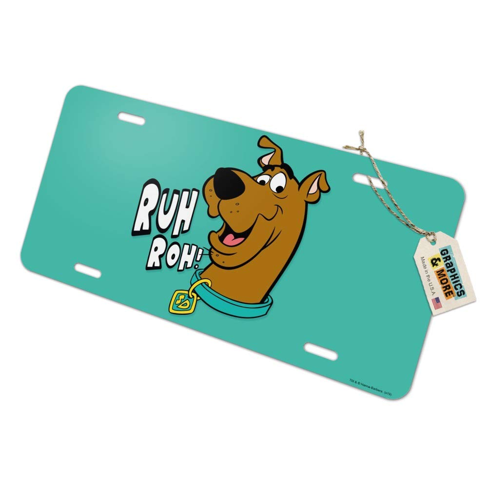 Scooby-Doo Ruh Roh Novelty Metal Vanity License Plate - Fun Car Accessory for Scooby-Doo Fans, Perfect for Halloween & Comic Con Decorations