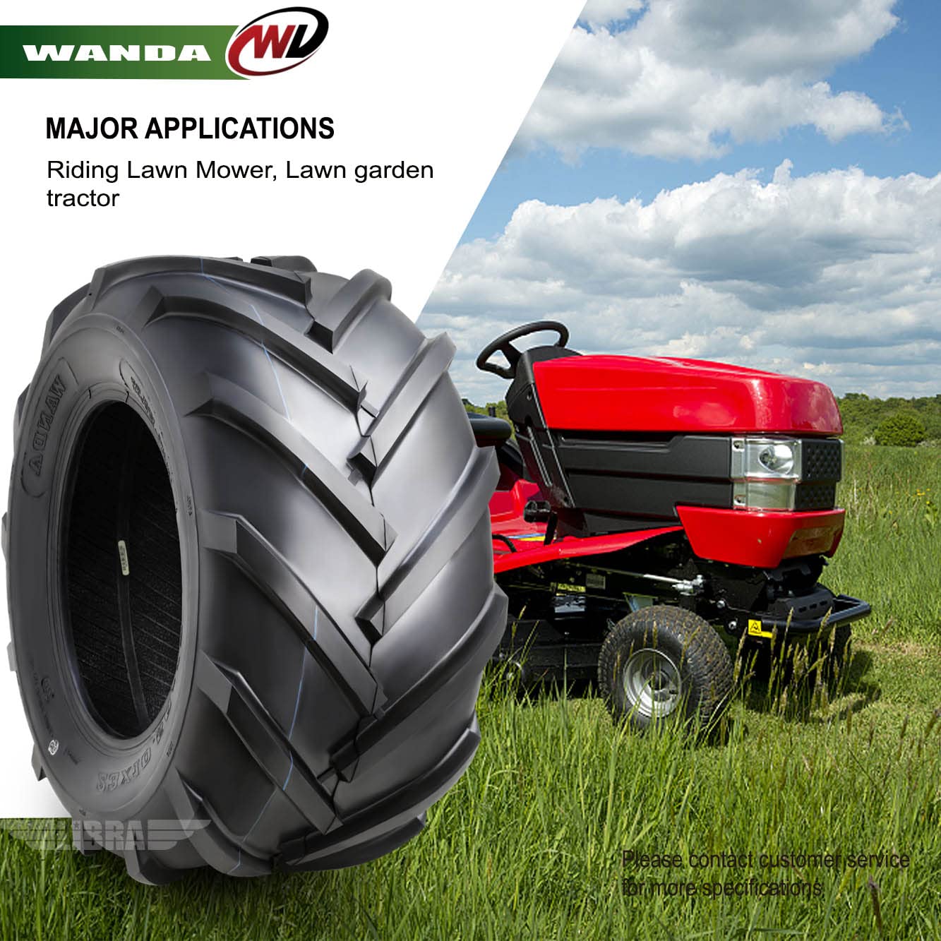 WANDA 20x10-8 Lawn Mower Tires 4 Ply - Set of 2 for Tractors & Farm Equipment - Heavy Duty All-Terrain Tractor Tires 20x10x8 (Model 13071) - Perfect for Lawn Mowing, Agriculture & Farm Use