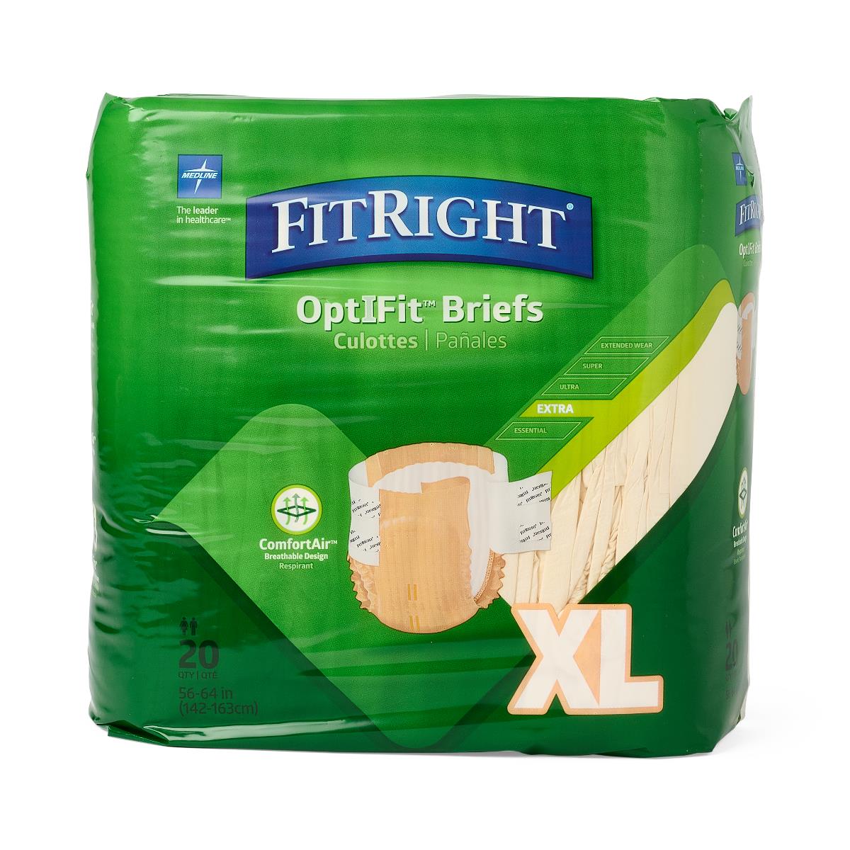 FitRight Extra Absorbent Incontinence Briefs for Adults - Maximum Protection for Day & Night Use - Comfortable & Leak-Proof Underwear