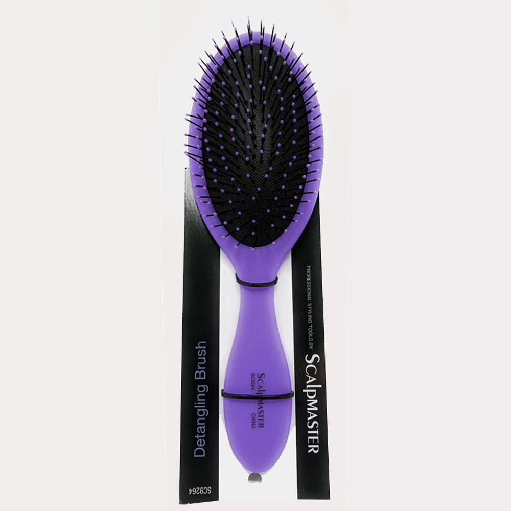 ScalpMaster Detangling Brush - Wide Tooth Cushioned Hair Brush for Wet & Dry Hair - Gentle Knot Remover for Curly, Thick, and Long Hair - Perfect for Home, Travel, and Salon Use