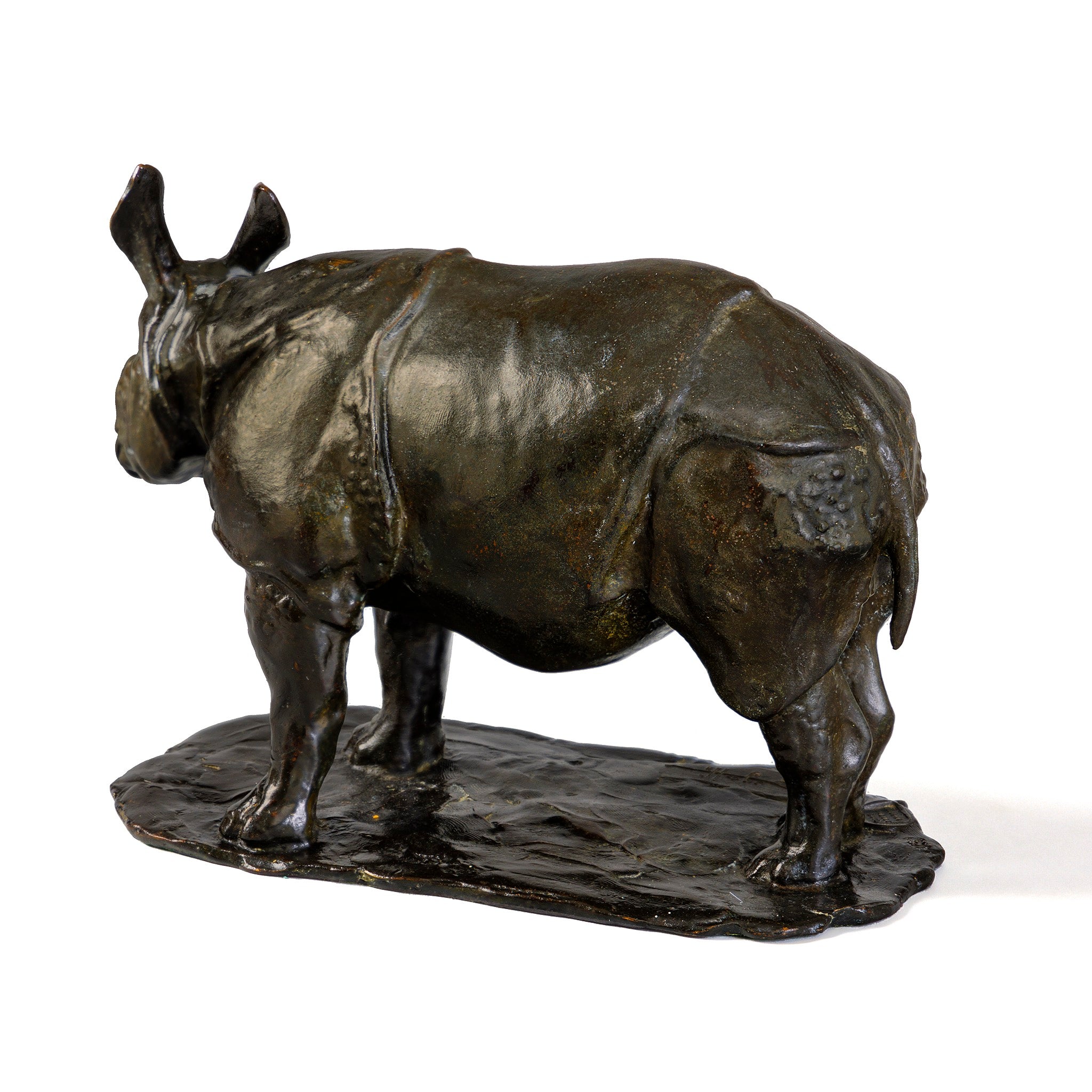 Rembrandt Bugatti Java Rhinoceros Bronze Sculpture - Handcrafted Art Deco Statue for Home Decor, Office Display & Luxury Gift
