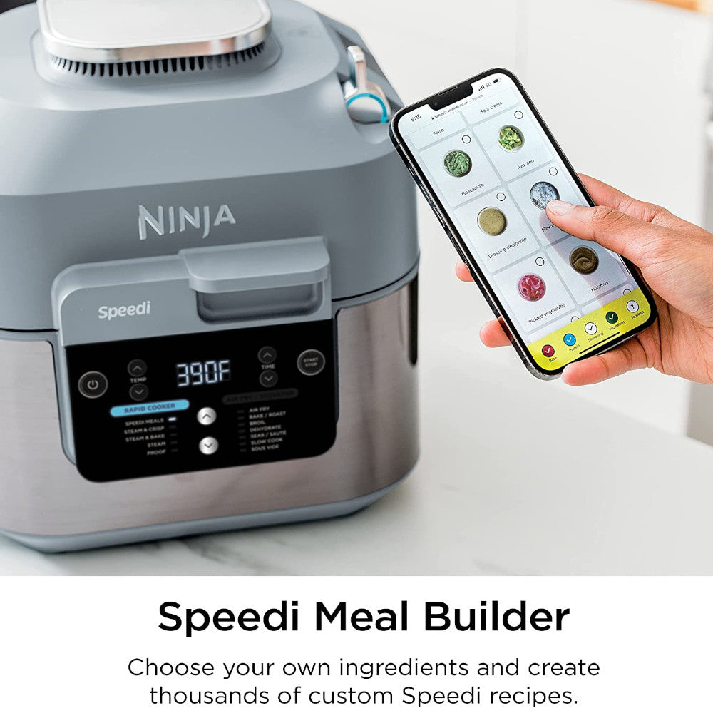 Ninja SF300C Speedi Rapid Cooker & Air Fryer - Certified Refurbished with Home Essentials Warranty - Perfect for Quick Meals, Healthy Air Frying & Family Cooking