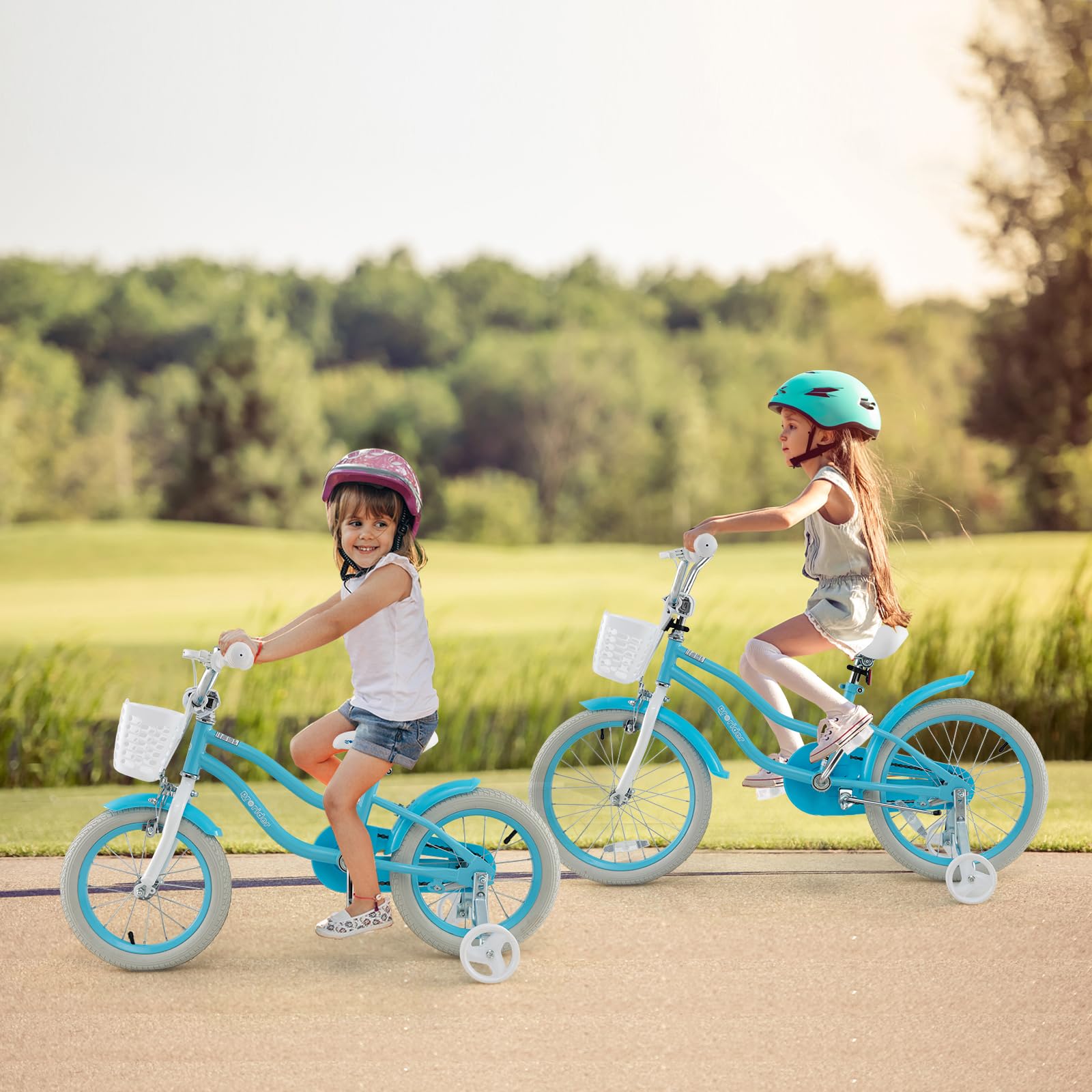 BABY JOY Kids Bike for Boys & Girls - 12, 14, 16, 18, 20 Inch Children's Bicycle with Adjustable Seat, Removable Basket, Handbrake & Coaster Brake - Includes Training Wheels & Kickstand - Multi-Color Options - Perfect for Neighborhood Rides, Park Adventures & Learning to Cycle