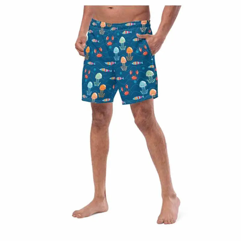 Men's Quick-Dry Swim Trunks with UPF 50+ Sun Protection - Perfect for Beach, Pool & Water Sports | Marine Fisher's Paradise Design