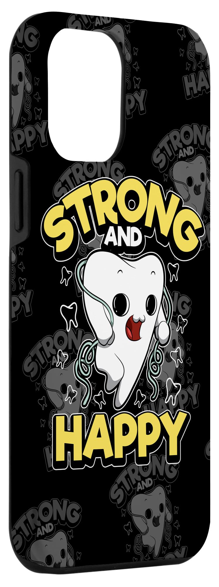 iPhone 12 Pro Max Case with Dental Design - Strong & Happy Teeth Pattern - Perfect for Dentists & Dental Professionals - Great for Work, School & Daily Use
