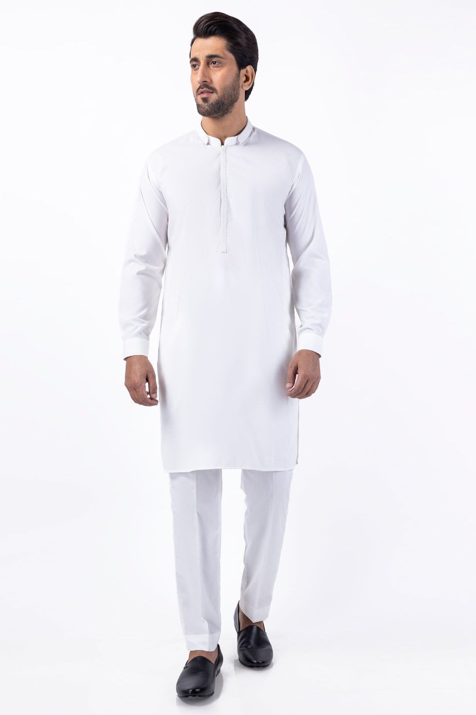 Stylish Blended White Kurta Trouser Set for Men - Comfortable Cotton Mix Ethnic Wear - Perfect for Festivals, Weddings & Casual Outings
