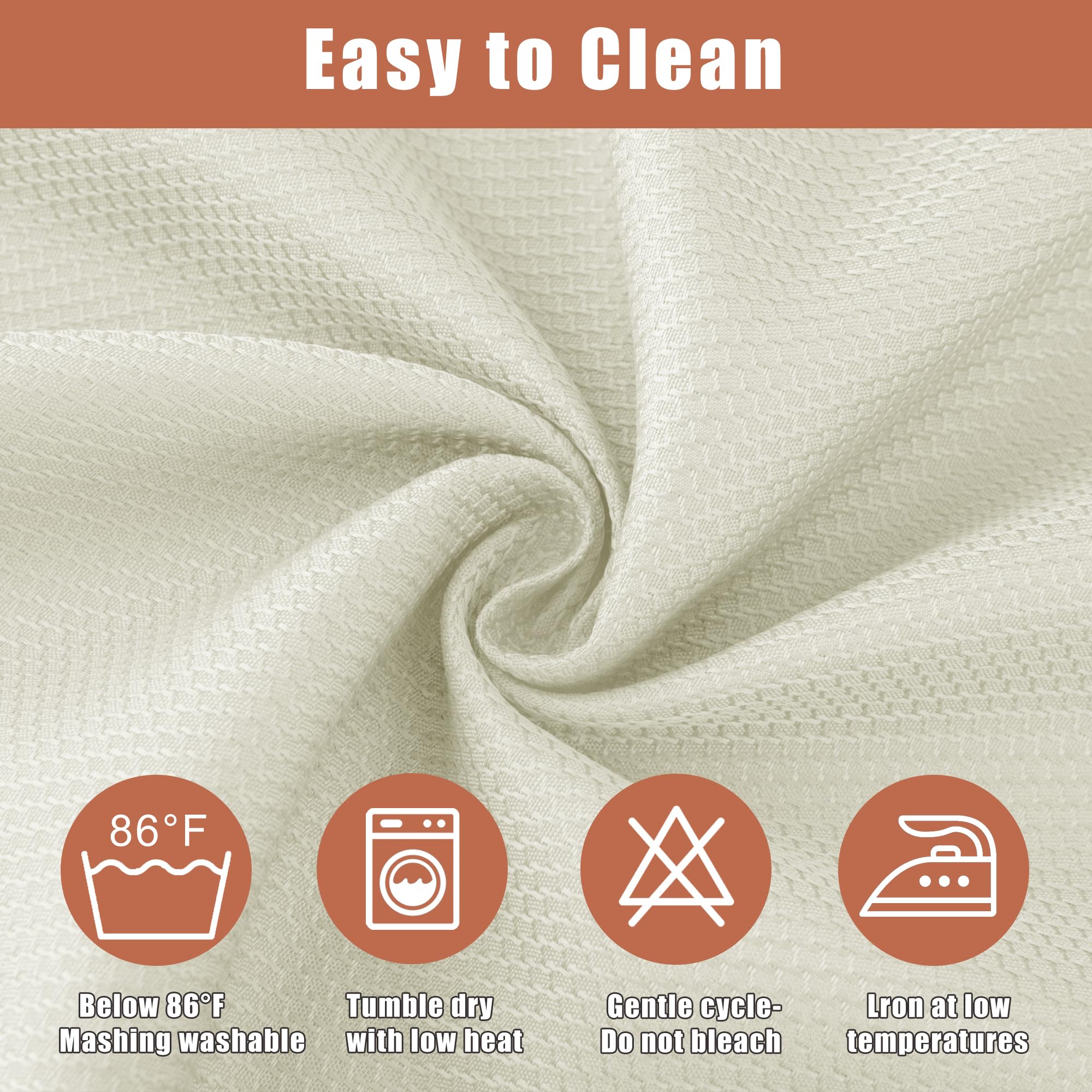 Premium Beige Jacquard Tablecloth Set of 2 - 60x84 Inch Waterproof Wrinkle-Resistant Rectangle Table Cover for Dining, Parties & Events | Elegant Textured Fabric for Weddings, Banquets & Holiday Decor