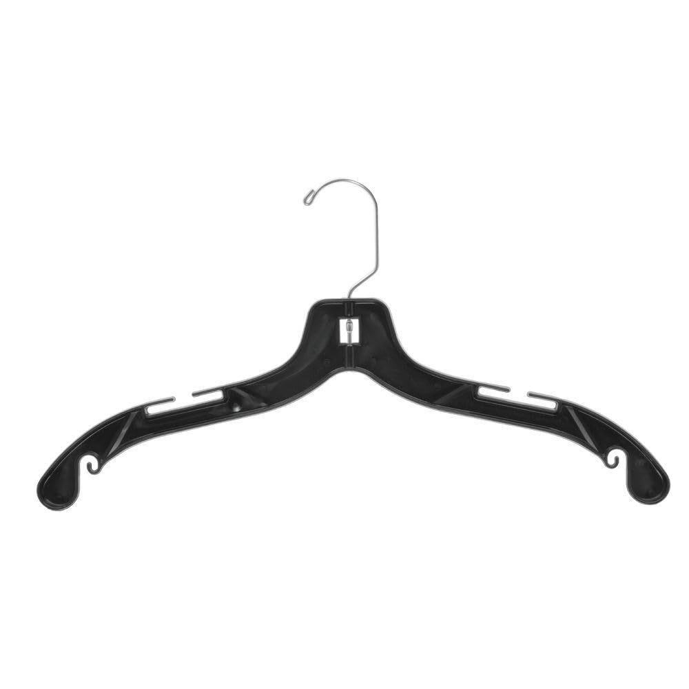 Heavy Duty Black Retail Dress Hangers - Pack of 100 (Model 14111) for Clothing Stores, Boutiques & Home Closet Organization
