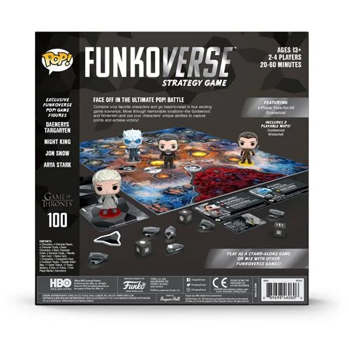 Game of Thrones 100 Pop! Funkoverse Strategy Board Game Base Set - Epic Fantasy Battle Game for Collectors & Tabletop Gamers - Perfect for Game Nights & GOT Fan Gatherings