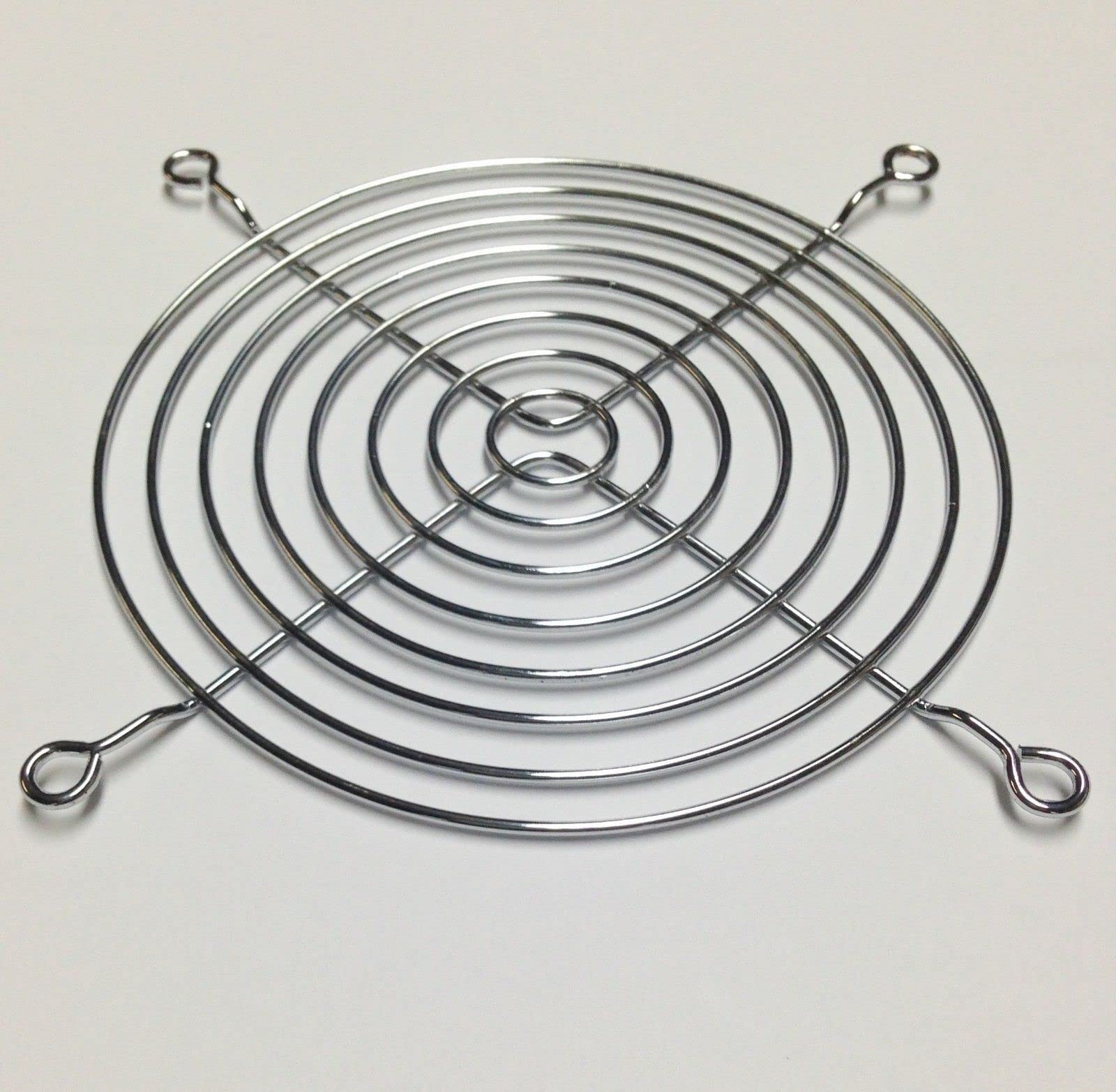 120mm Fan Guard Chrome Grill - Silver Color (2-Pack) for PC Cooling, Case Modding & Airflow Optimization