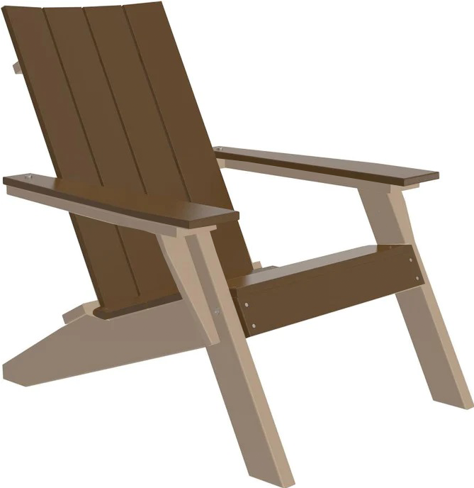 Premium Luxcraft Chestnut Brown Urban Adirondack Chair - Heavy Duty All-Weather Outdoor Patio Furniture for Garden, Backyard, Poolside & Deck Relaxation
