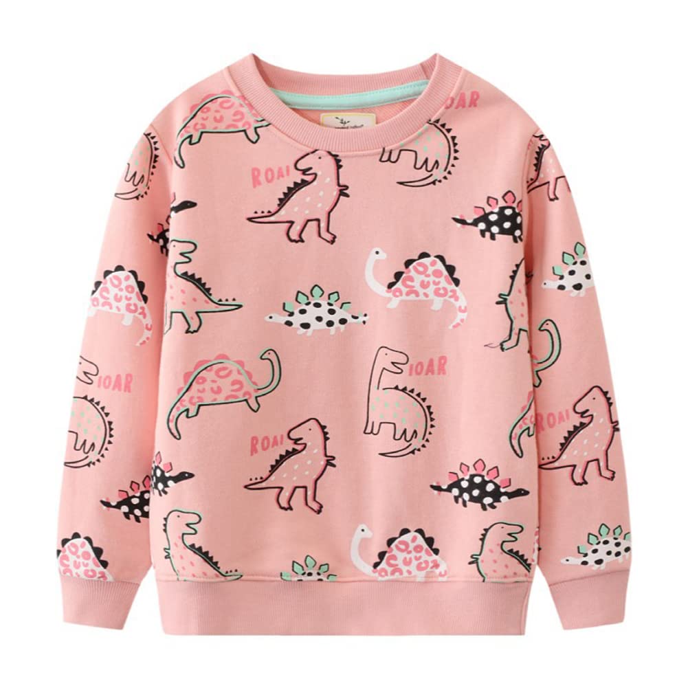 Toddler Girls & Boys Cotton Crewneck Sweatshirt - Soft Long Sleeve Pullover Shirt for Kids - Perfect for Playdates, School & Casual Outings