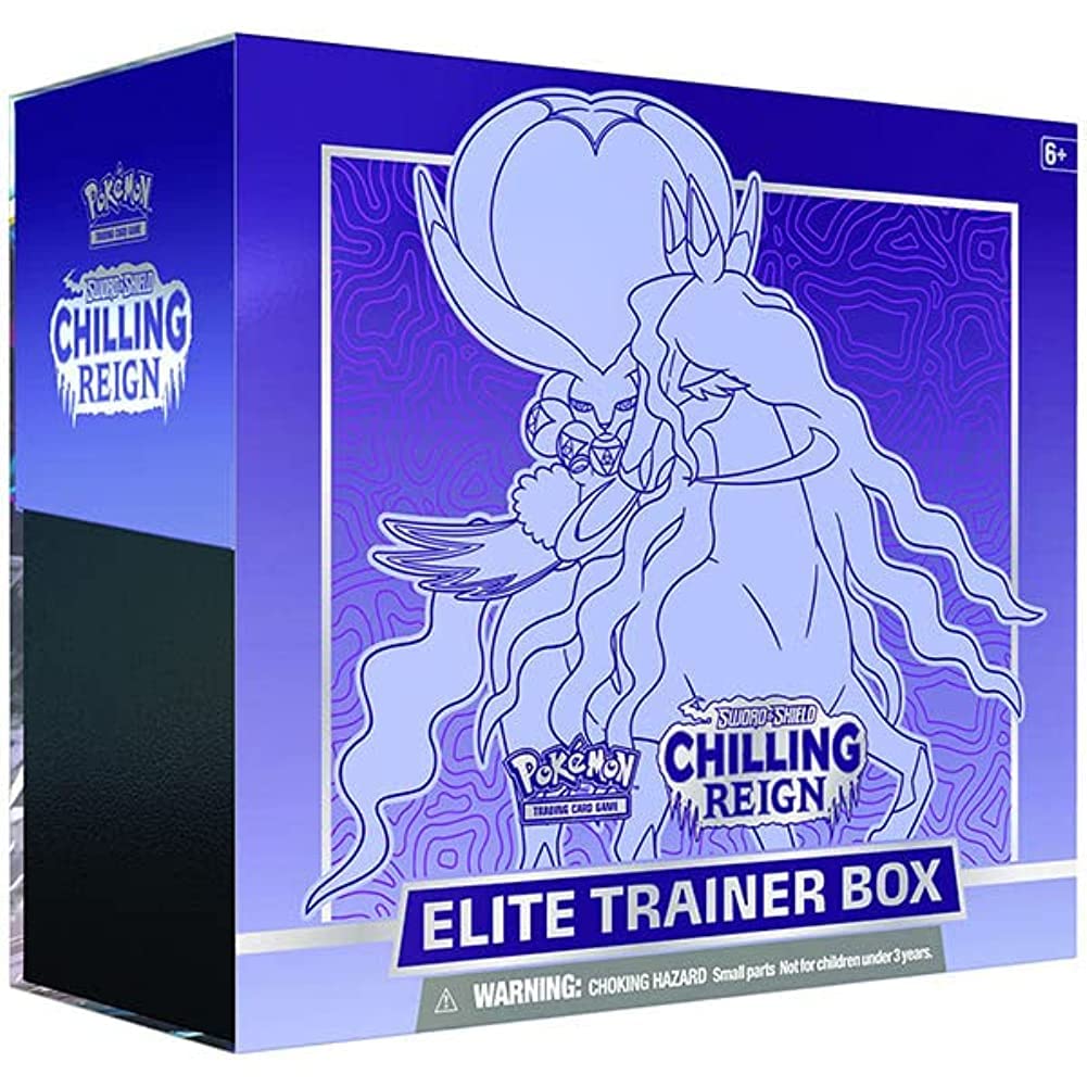 Pokemon TCG: Sword & Shield Chilling Reign Elite Trainer Box - 36 Booster Packs, Sleeves & Dice | Collectible Trading Card Game for Battles & Display
