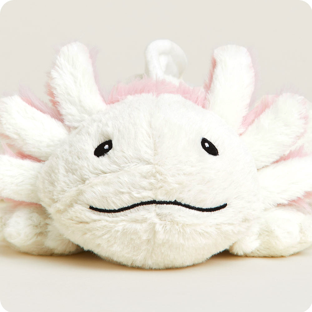 White Axolotl Warmies - Microwaveable Plush Heating Pad for Stress Relief & Pain Relief - Perfect for Kids, Adults & Anxiety Relief at Home or Office