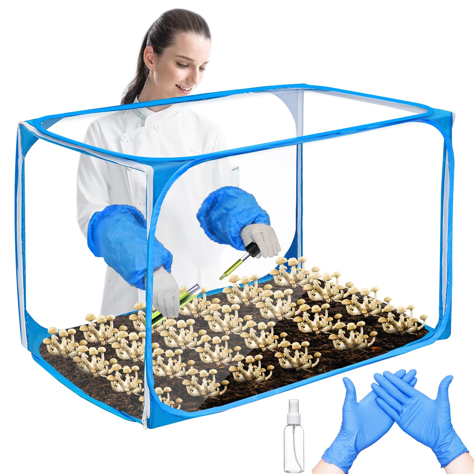 Premium Still Air Box for Mushroom Cultivation - 35.5x23.5x23.5 Inch Mycology Grow Tent & Fume Hood Propagation Station - Ideal for Home Mushroom Growing, Spore Work, and Lab Experiments - Perfect for Beginners & Advanced Mycologists