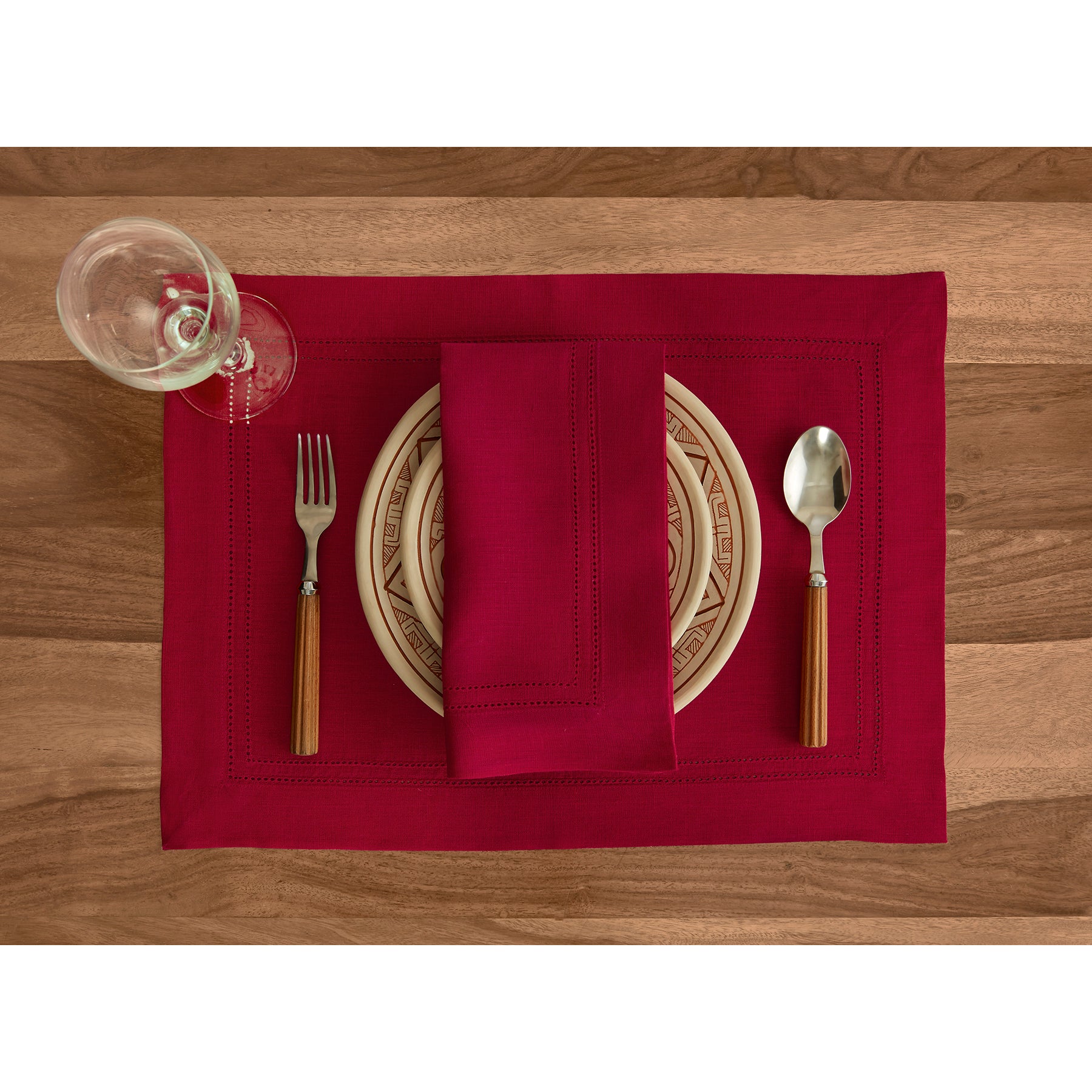 Premium Linen Double Hemstitch Napkins Set of 4 - Elegant Dinner Table Decor for Formal Dining & Special Occasions