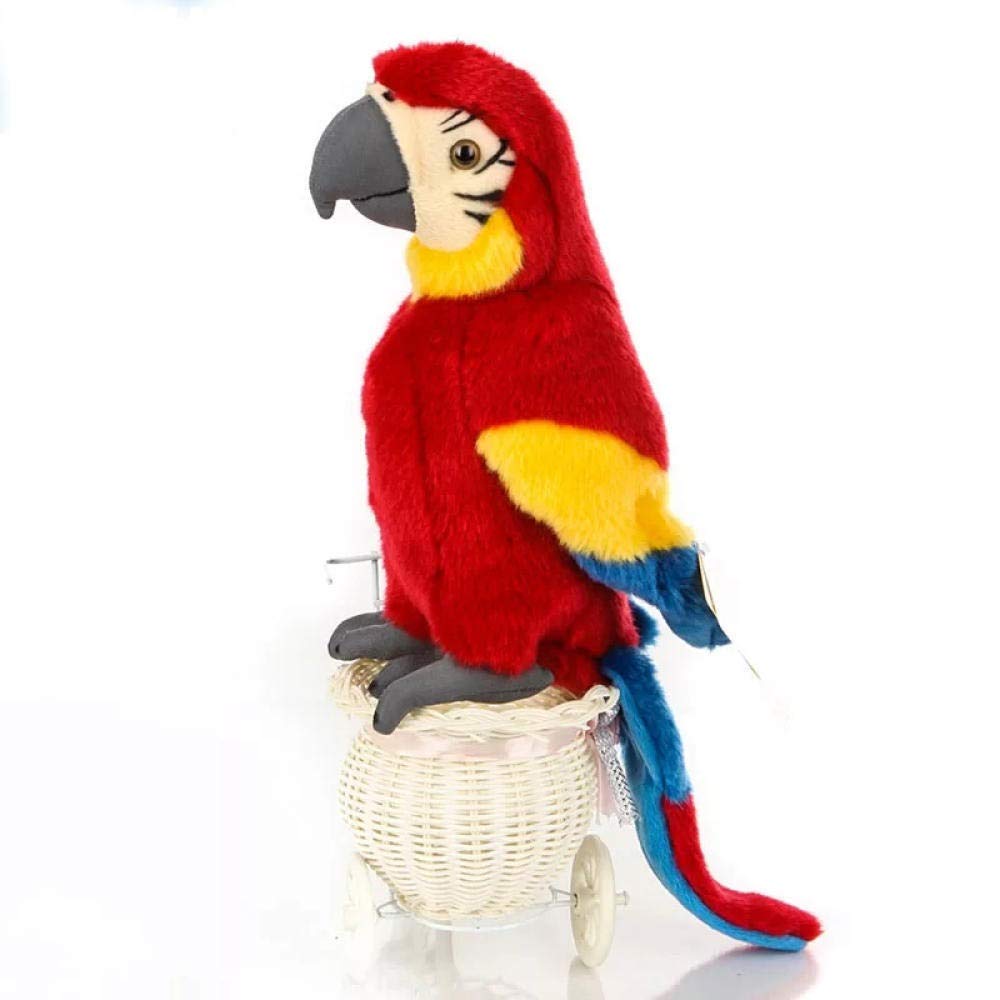 Realistic White Cockatoo Plush Toy - Lifelike Parrot Stuffed Animal, Soft Macaw Doll Gift for Kids Boys & Girls (Red) | Perfect for Birthday Presents, Room Decor, and Cuddling Companions