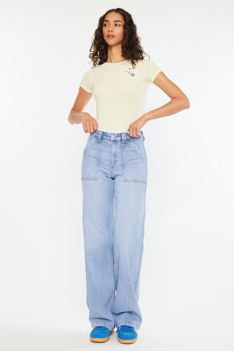 Astra High Rise Wide Leg Jeans for Women - Stretchy Comfort Denim Pants with Flattering Fit | Perfect for Casual Outfits, Workwear & Date Nights