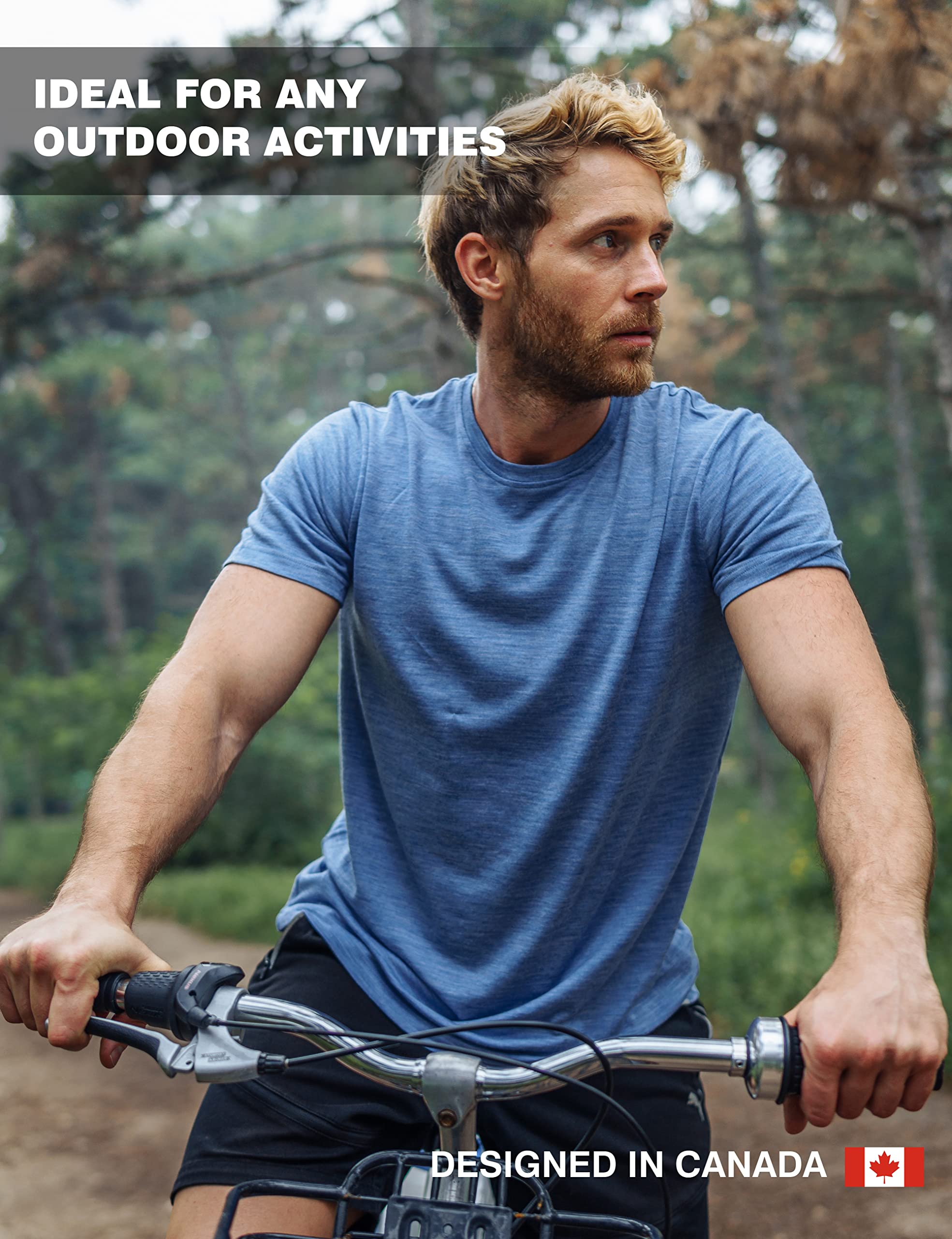 Premium 100% Merino Wool Men's T-Shirt - Breathable Short Sleeve Athletic Shirt & Base Layer for Hiking, Running & Outdoor Activities