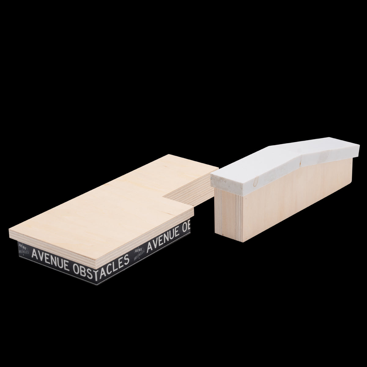 Avenue Fingerboard Ramp 2-Piece Combo Set - Perfect for Skateboard Tricks & Mini Ramp Stunts at Home or Office
