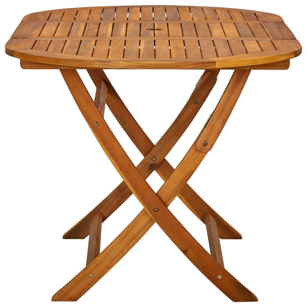 7-Piece Solid Acacia Wood Patio Dining Set - Rustic Folding Outdoor Furniture for Garden, Backyard, Deck & Porch - Weather Resistant & Easy to Assemble - Perfect for Outdoor Entertaining & Relaxation