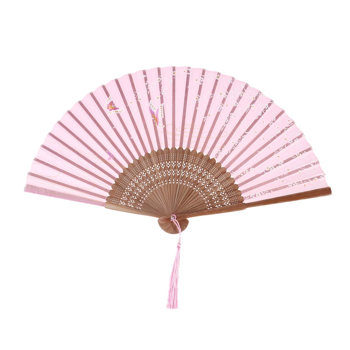 Elegant Japanese Silk Folding Fan - Traditional Hand-Painted Asian Wedding Party Favors, Summer Decor & Chinoiserie Home Accents | Perfect for Weddings, Tea Ceremonies & Cultural Events