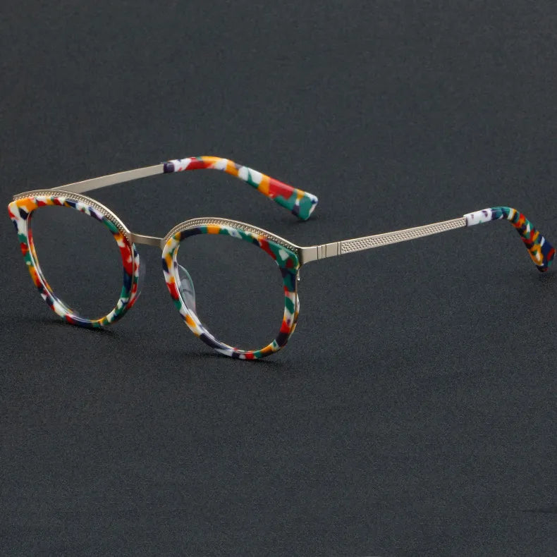 CCspace Unisex Full Rim Large Cat Eye Acetate Eyeglasses 56913 - Stylish Retro Frame for Men & Women - Perfect for Reading, Fashion, and Everyday Wear