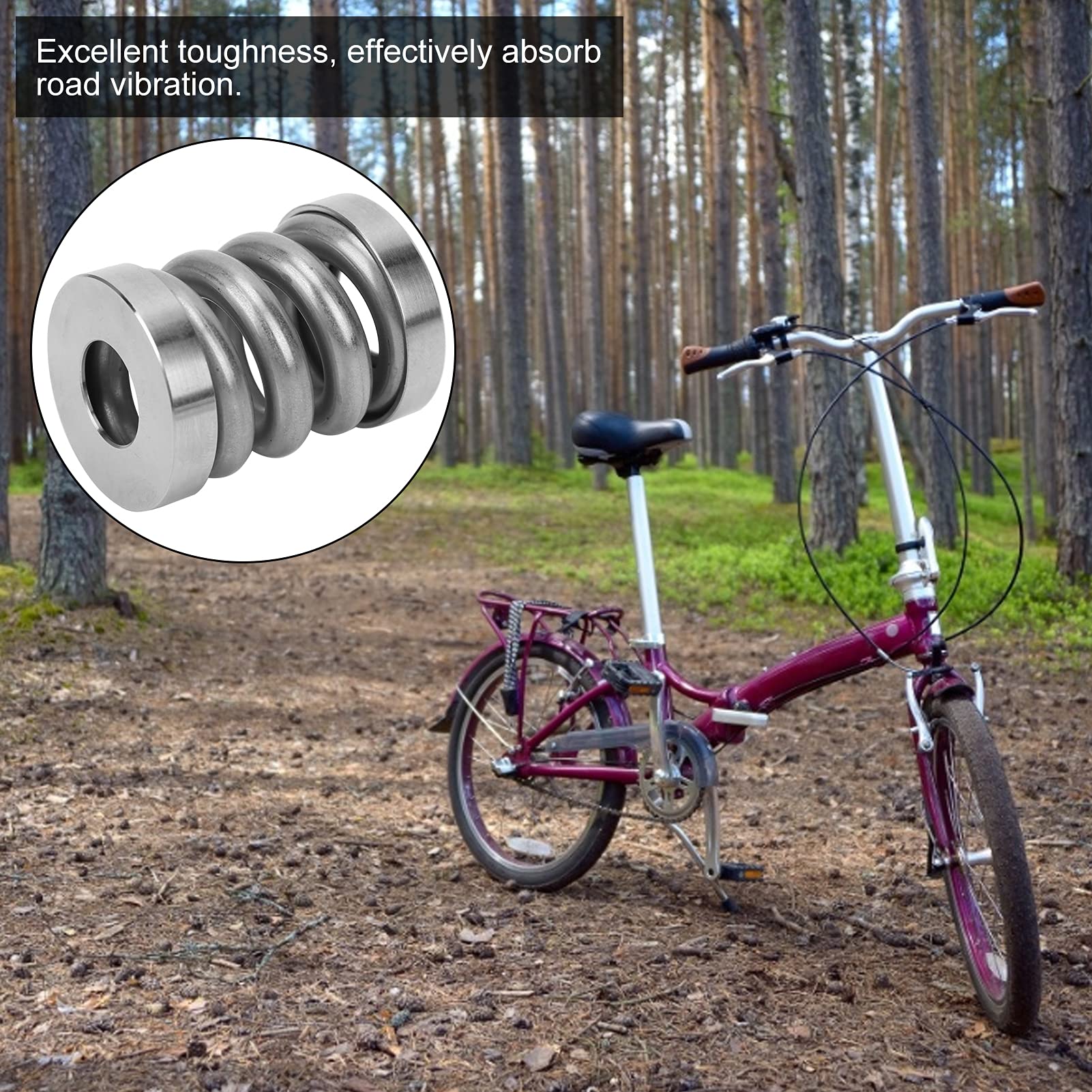 High-Strength Titanium Alloy Bicycle Coil Spring Shock Absorber - Lightweight Cycling Suspension Spring for Brompton & Folding Bikes - Perfect for Urban Commuting & Off-Road Cycling