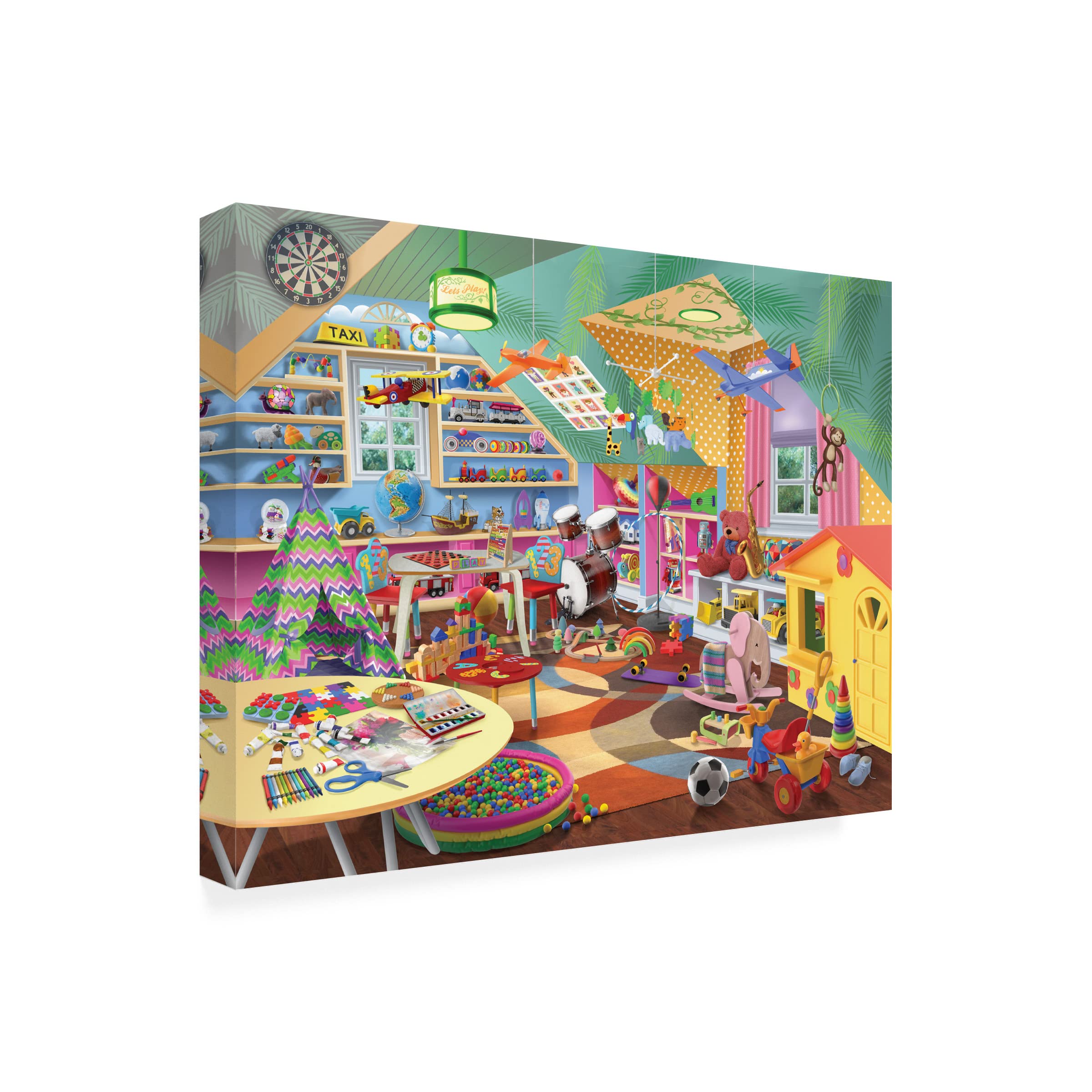 Trademark Fine Art 'Let's Play' Canvas Wall Art by Bigelow Illustrations - Perfect for Kids' Rooms, Playrooms & Nursery Decor