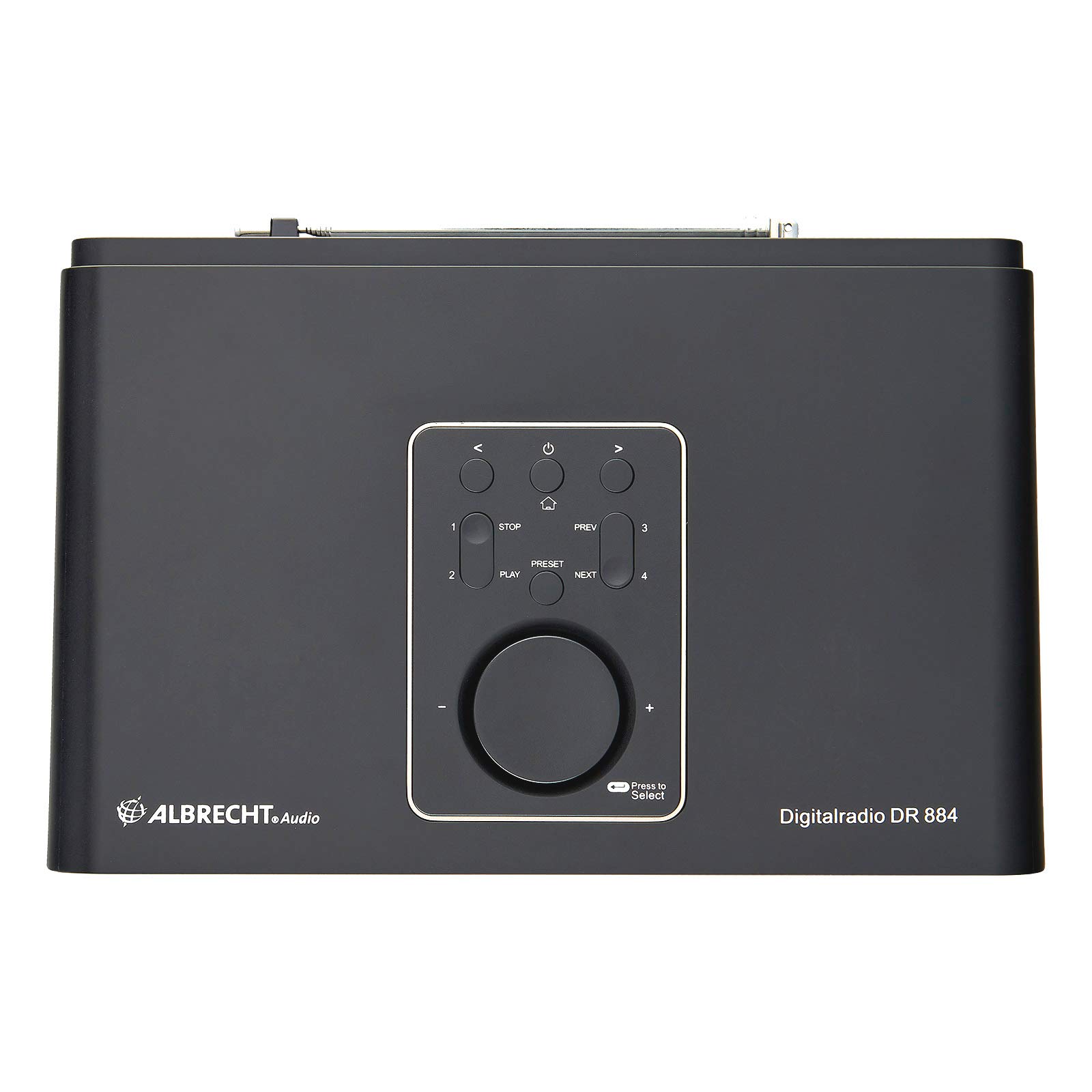 Albrecht DR 884 Compact Digital Radio System - DAB+, FM RDS, Bluetooth, USB, Color Display, Smartphone Music Streaming, 2x7W Output (Black) - Perfect for Home, Office, and Travel Use