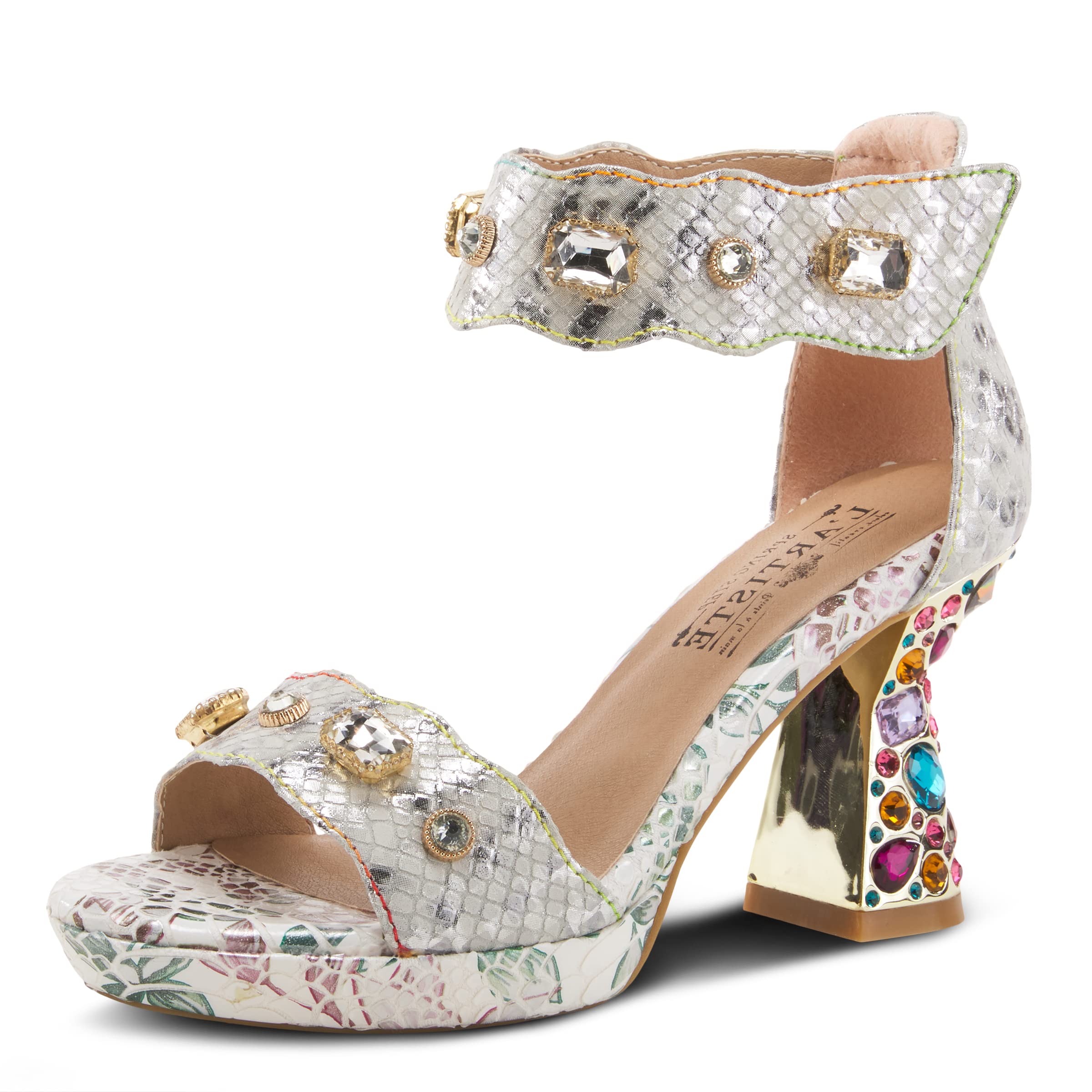 L'Artiste by Spring Step Women's Jewel Sandals - Comfortable Boho Chic Leather Strappy Sandals for Summer, Beach & Casual Outings
